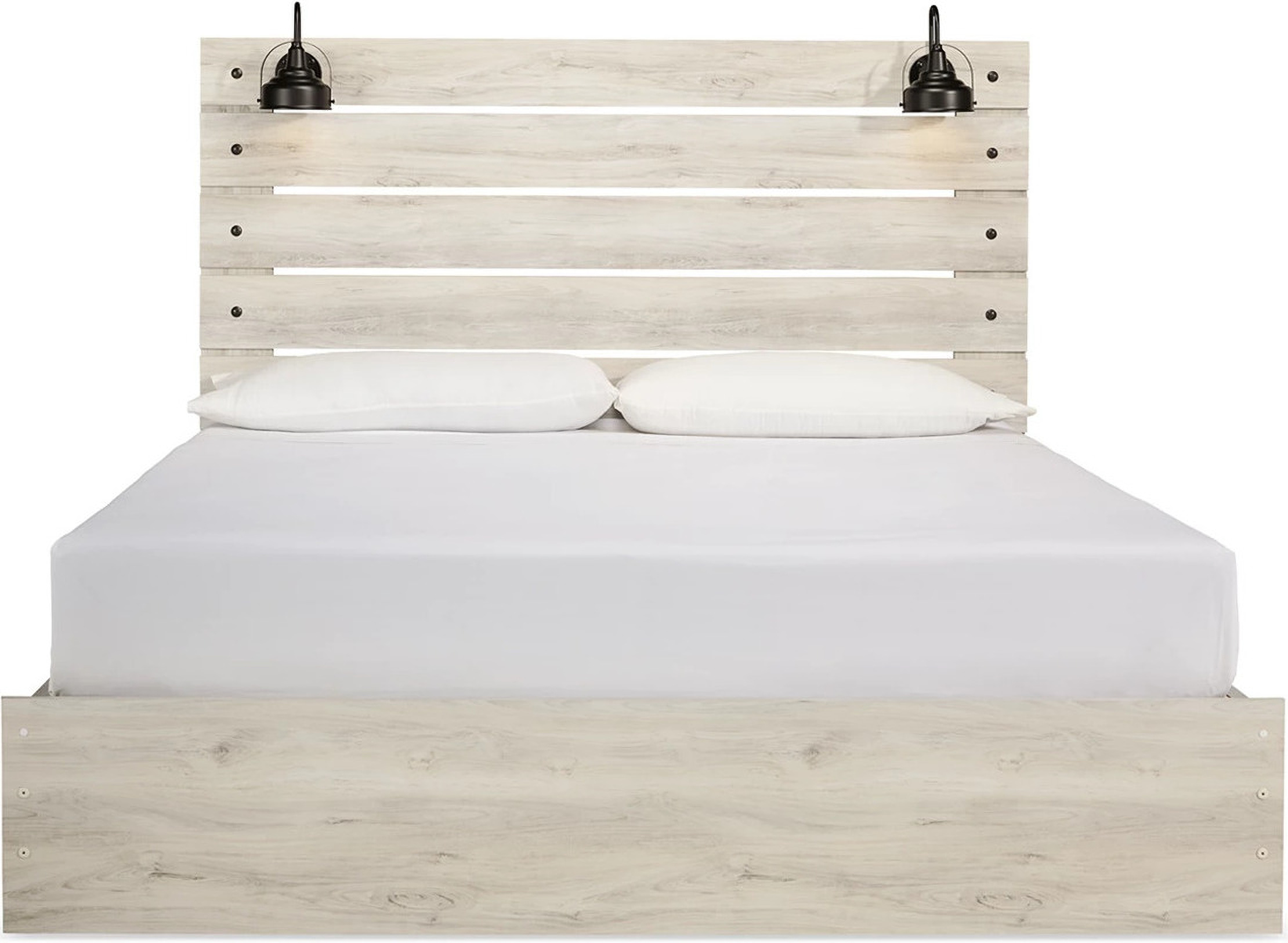 Cambeck Whitewash King Panel Bed with One Side Storage by Ashley