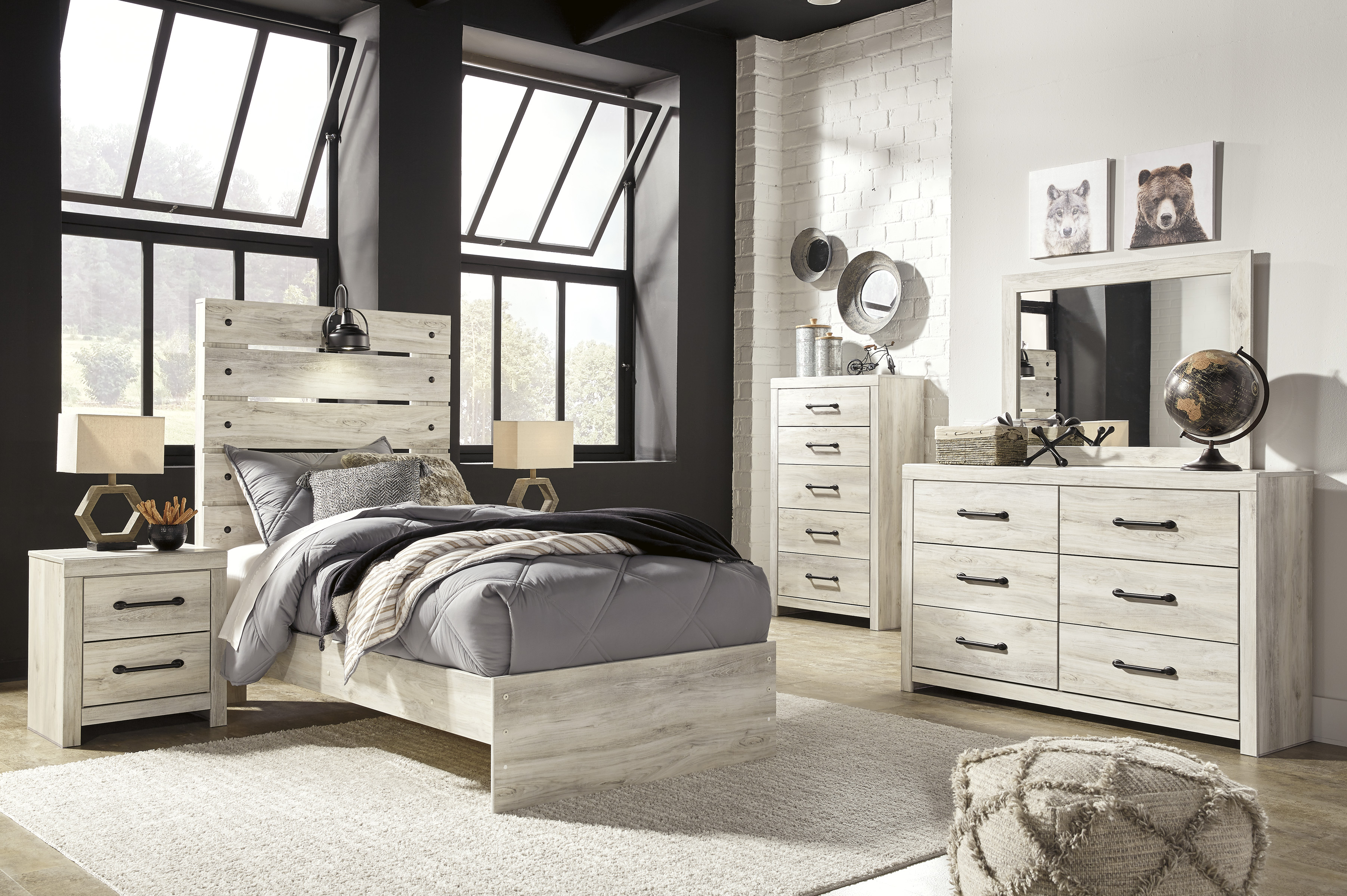 Cambeck Whitewash Youth Panel Bedroom Set by Ashley Furniture 1StopBedrooms