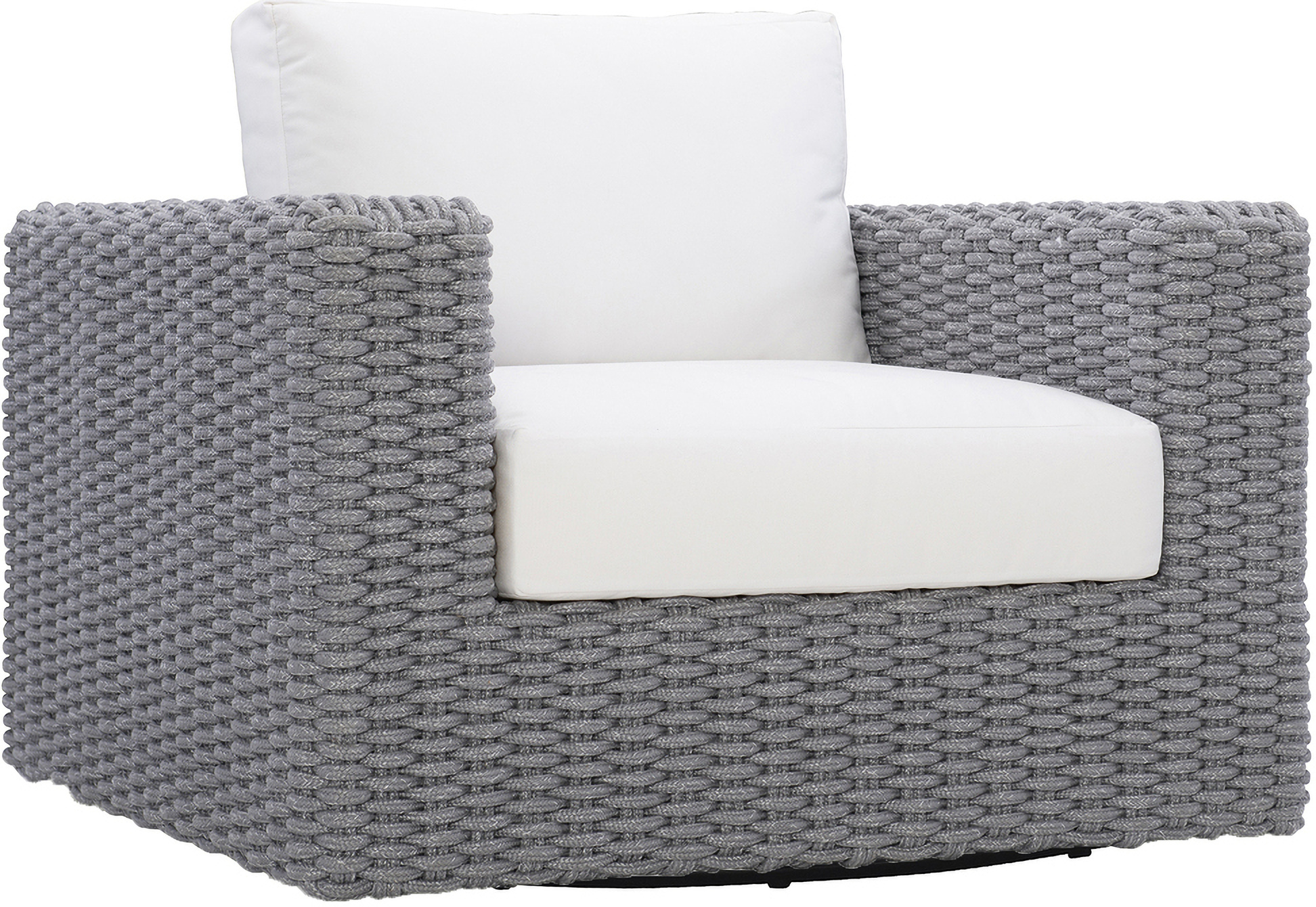 Capri Outdoor Swivel Chair In White and Cream by Bernhardt 1StopBedrooms