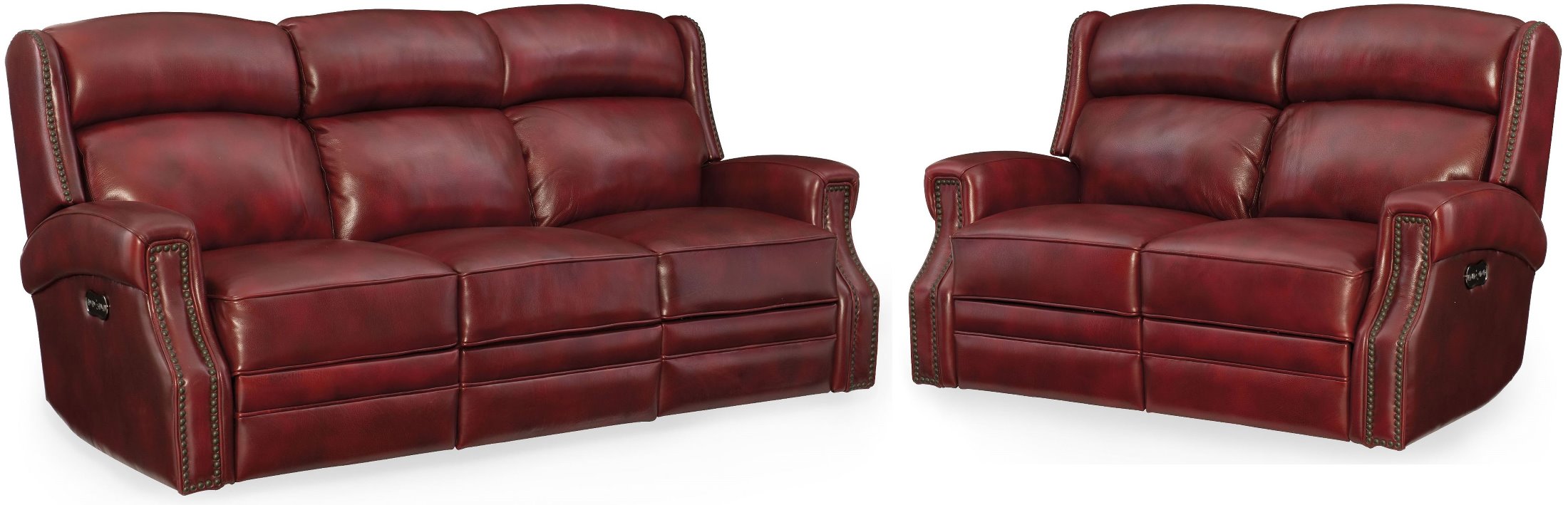 Carlisle Red Leather Power Reclining, Red Leather Sofa And Chair Set
