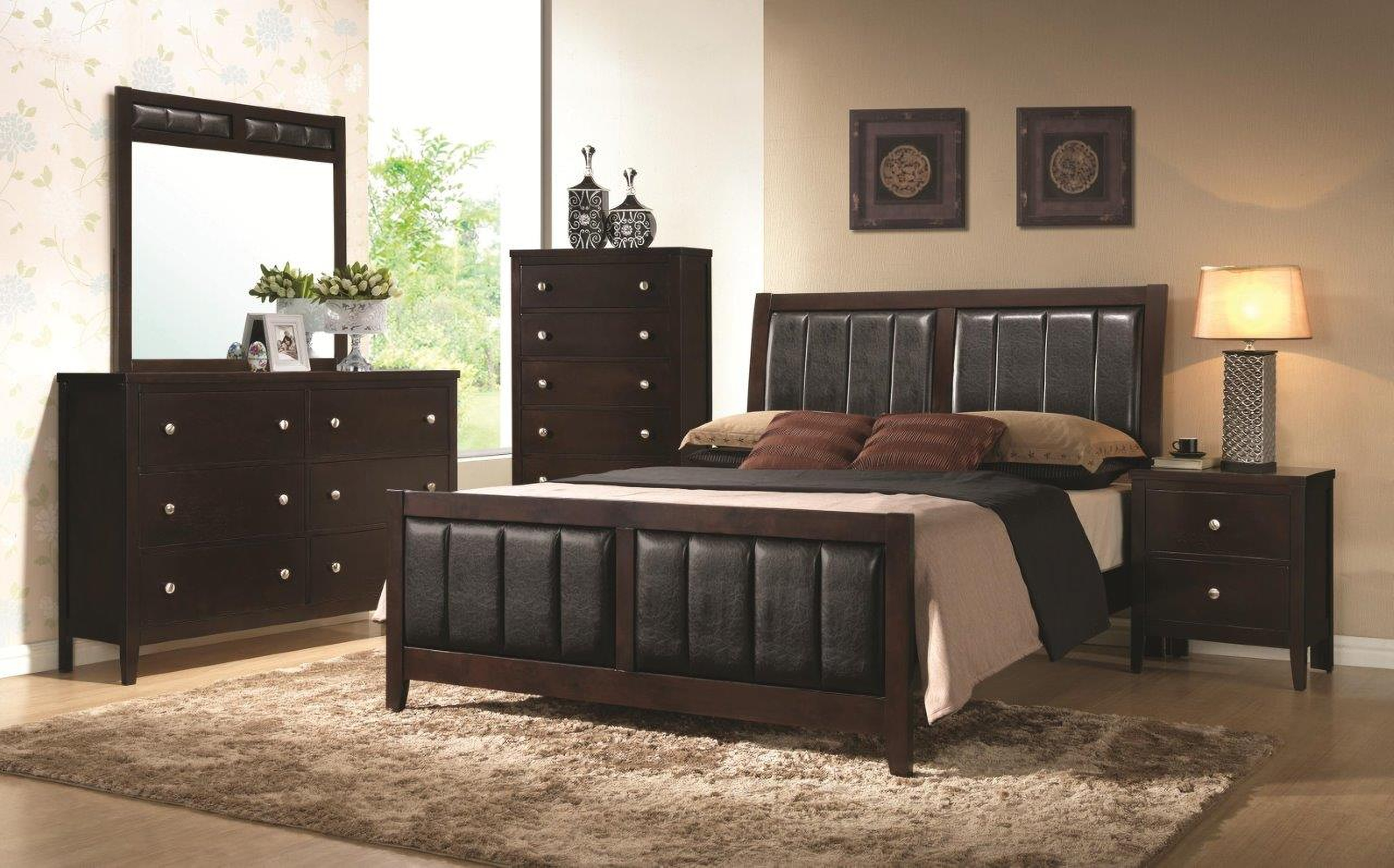 Carlton Panel Bedroom Set In Cappuccino by Coaster 1StopBedrooms