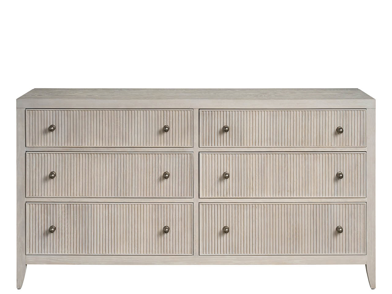 grey white oak dresser Agnes Curved Edge 6 Drawer Dresser, Dove Gray with Oak Top main image 0