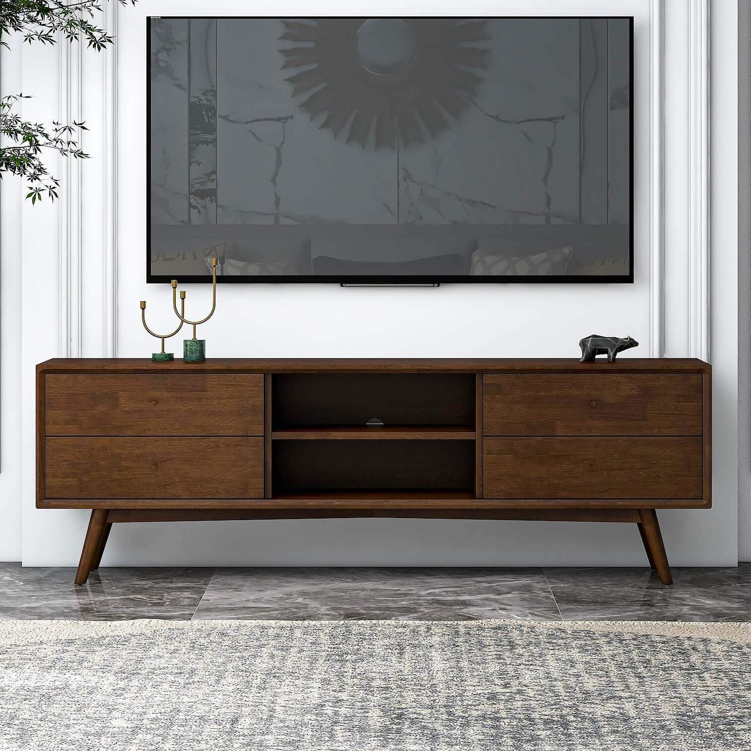 Walnut brown tv deals stand