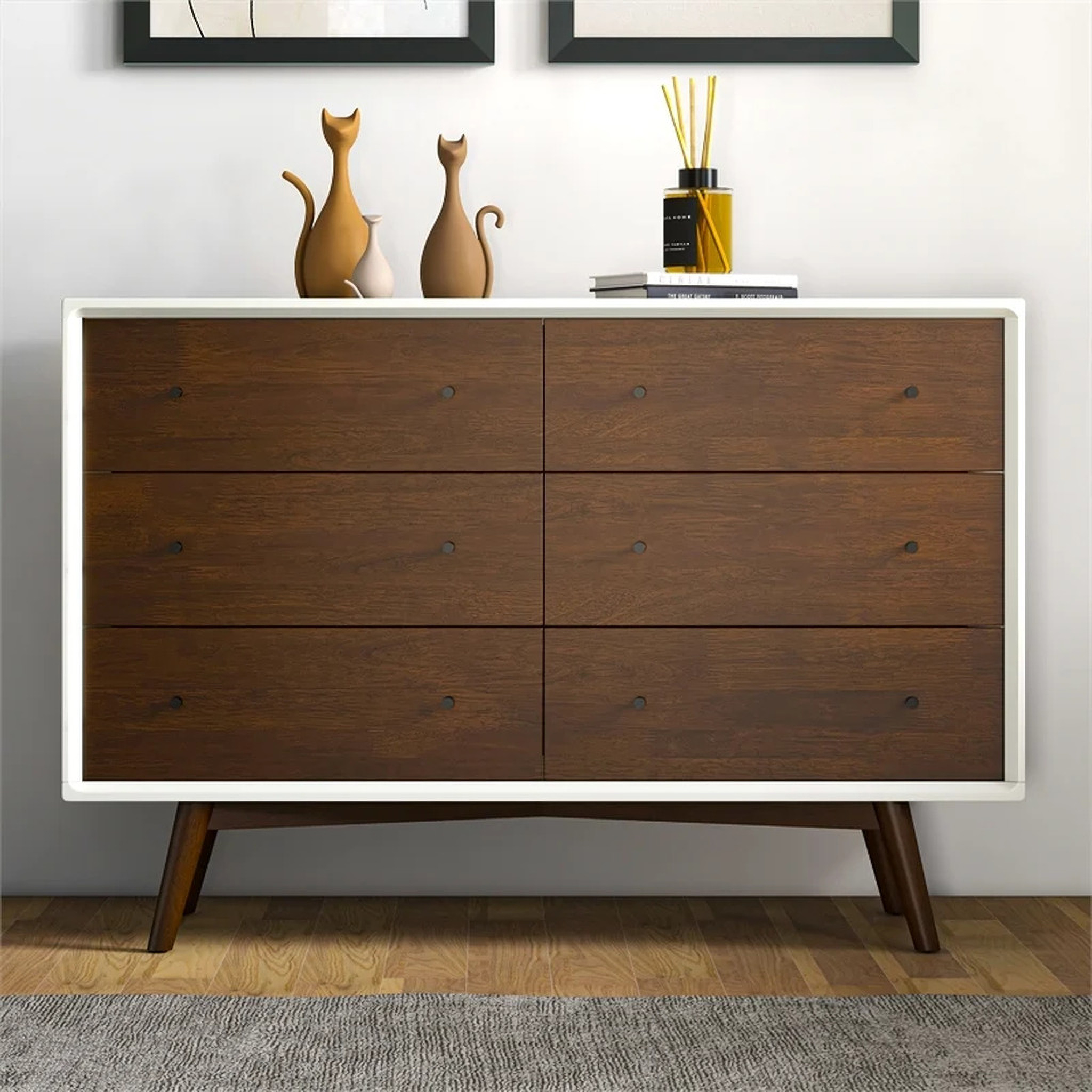 white christmas dresses Restored Vintage MCM Tallboy Dresser by Bassett – HAUS THEORY main image 1