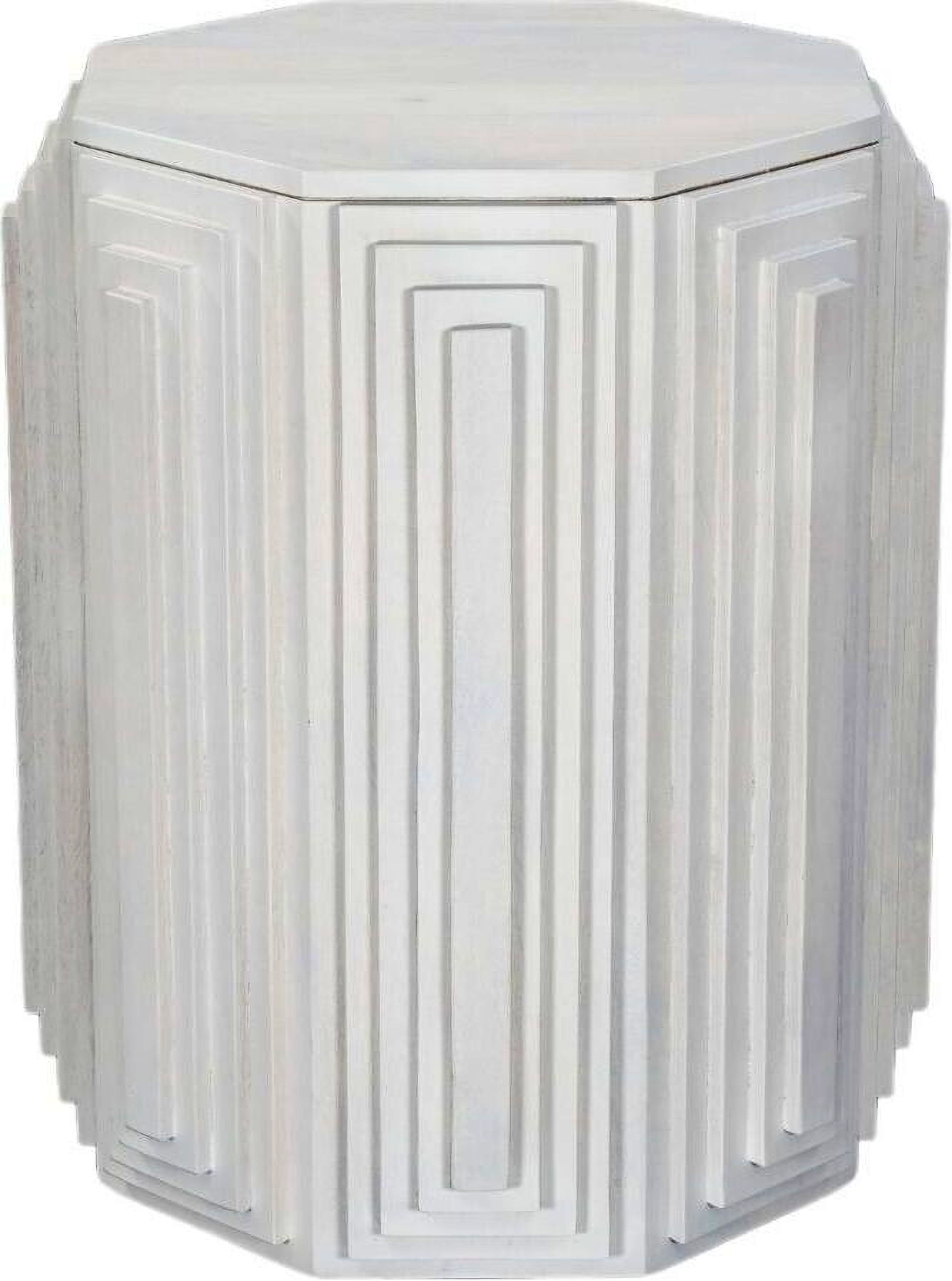 Table Side Geo Module Cascade Falls Geo Design Octagonal Side Table In Whitewash by Carolina ...