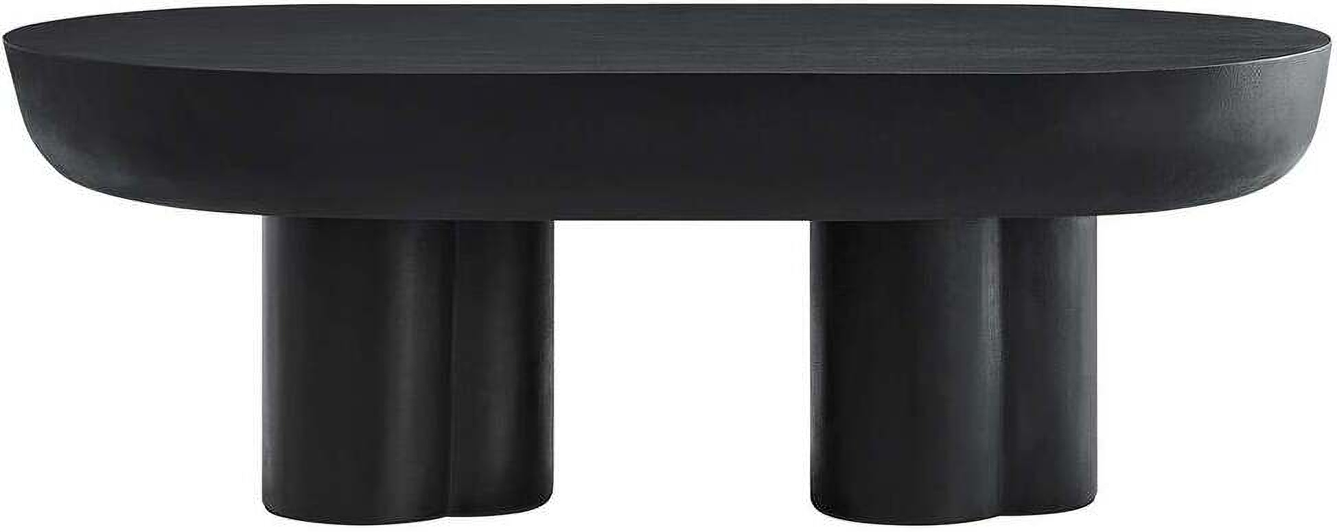 Caspian Concrete Oval Coffee Table In Black by Modway | 1StopBedrooms
