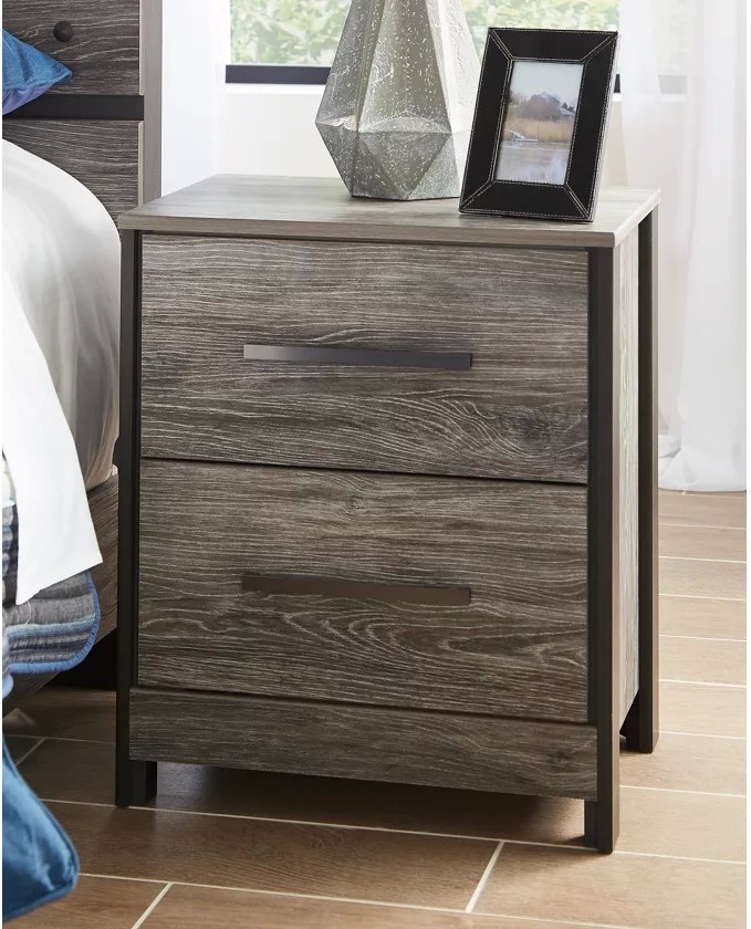 Cazenfeld Black And Gray Two Drawer Nightstand 1stopbedrooms