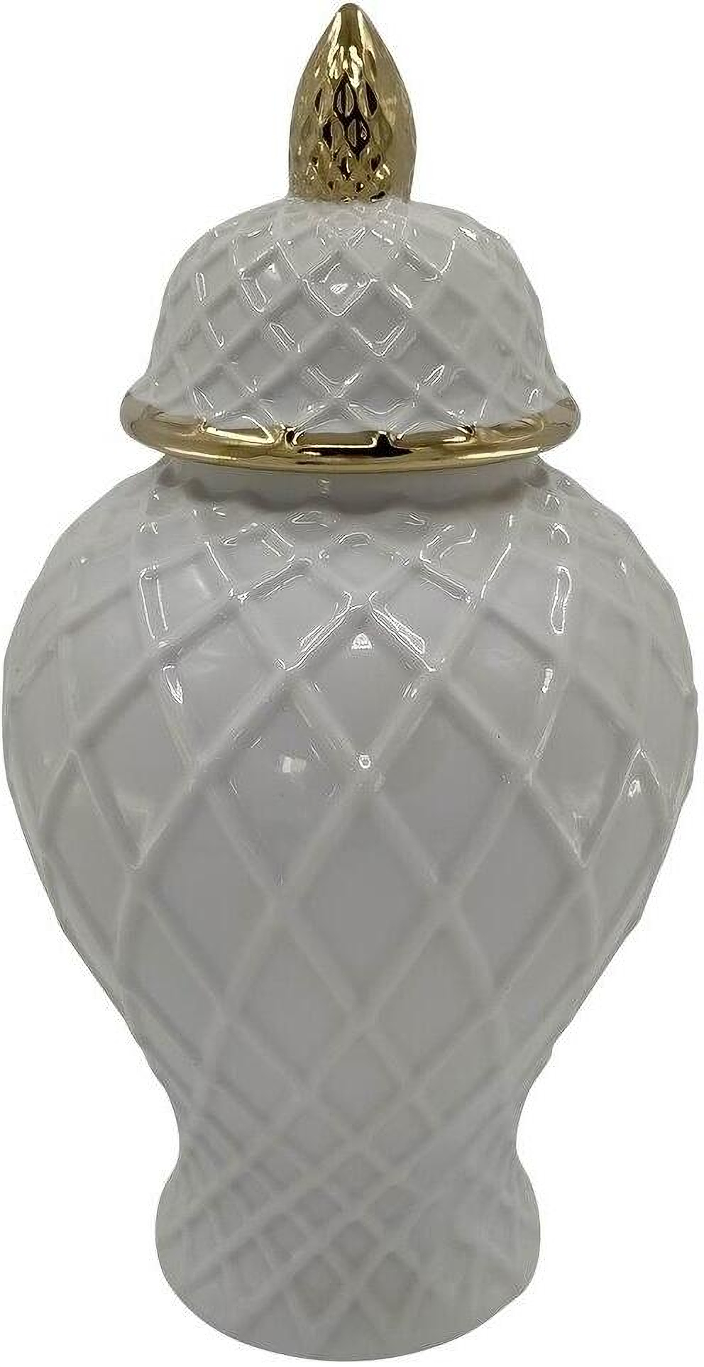 Jar With Rope Table Ceramic 14 Inch Rope Temple Jar In White And Gold by Sagebrook Home ...