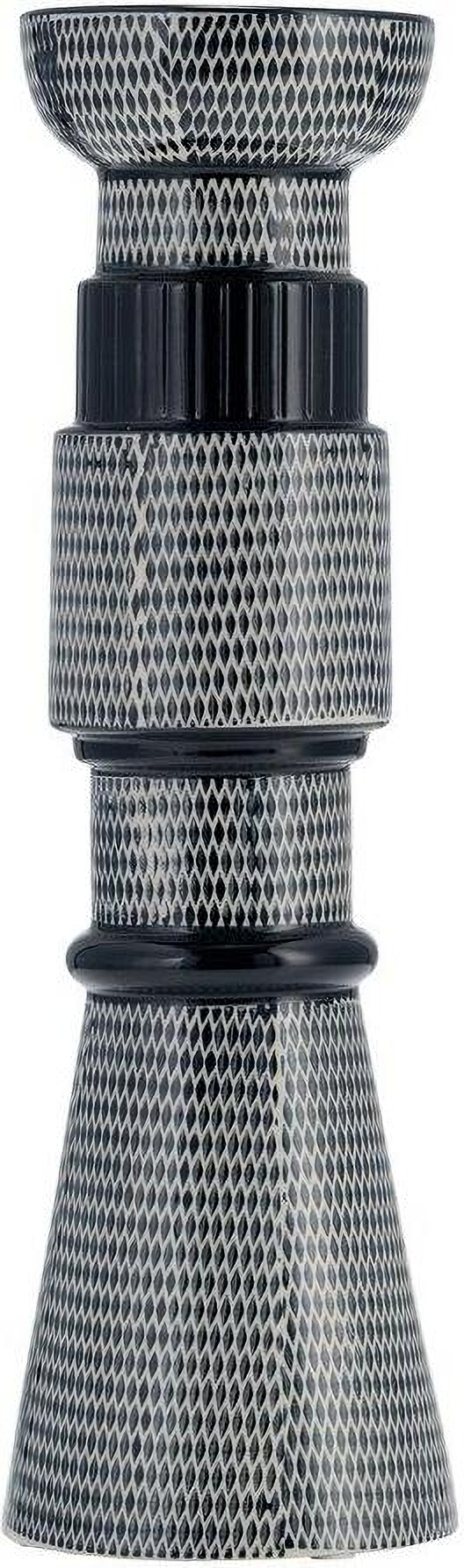 Sagebrook Home 13559-04 Glass Pillar Candle Holder, White MetalGlass