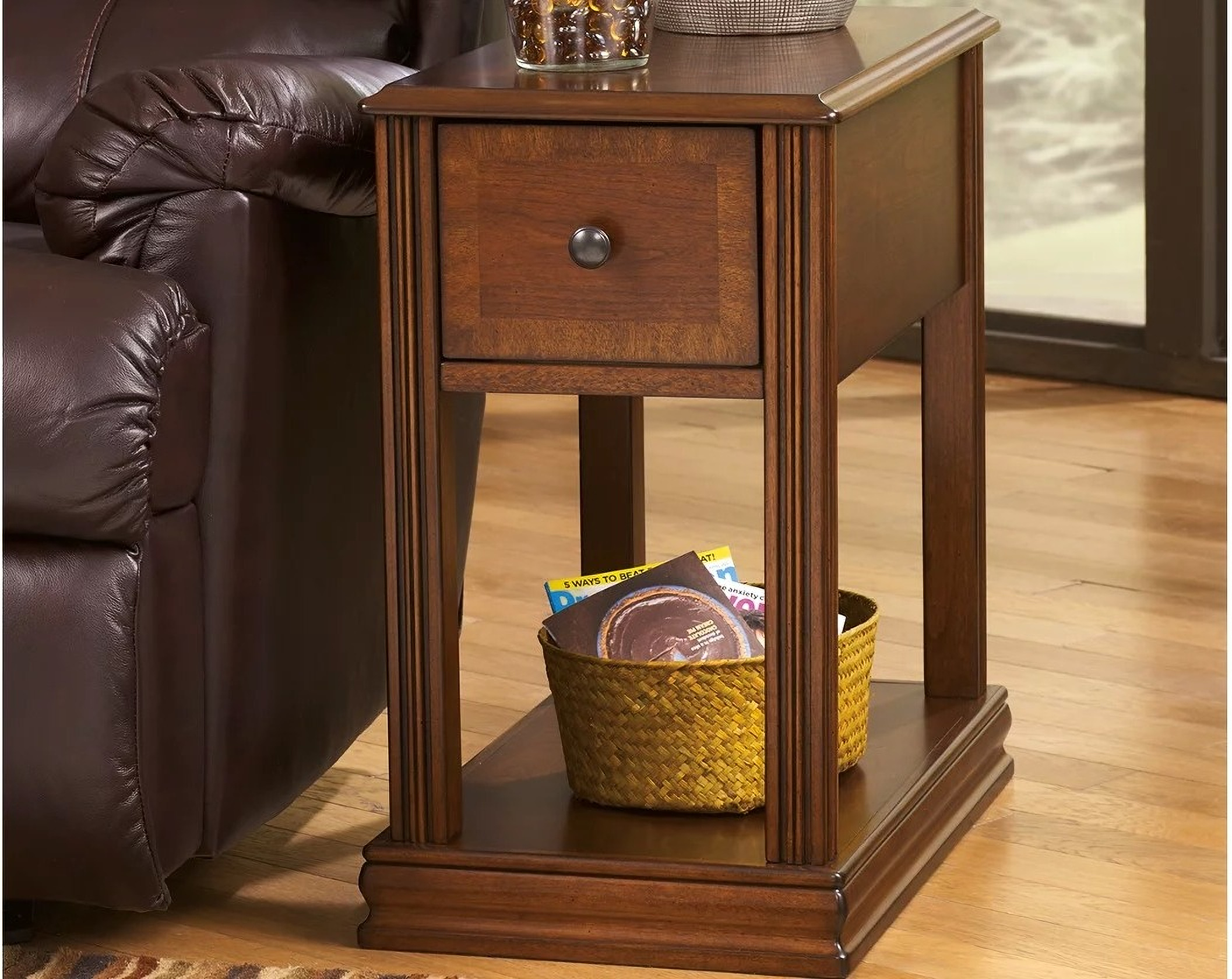 Chairside End Program Brown Chair Side End Table by Ashley Furniture | 1StopBedrooms