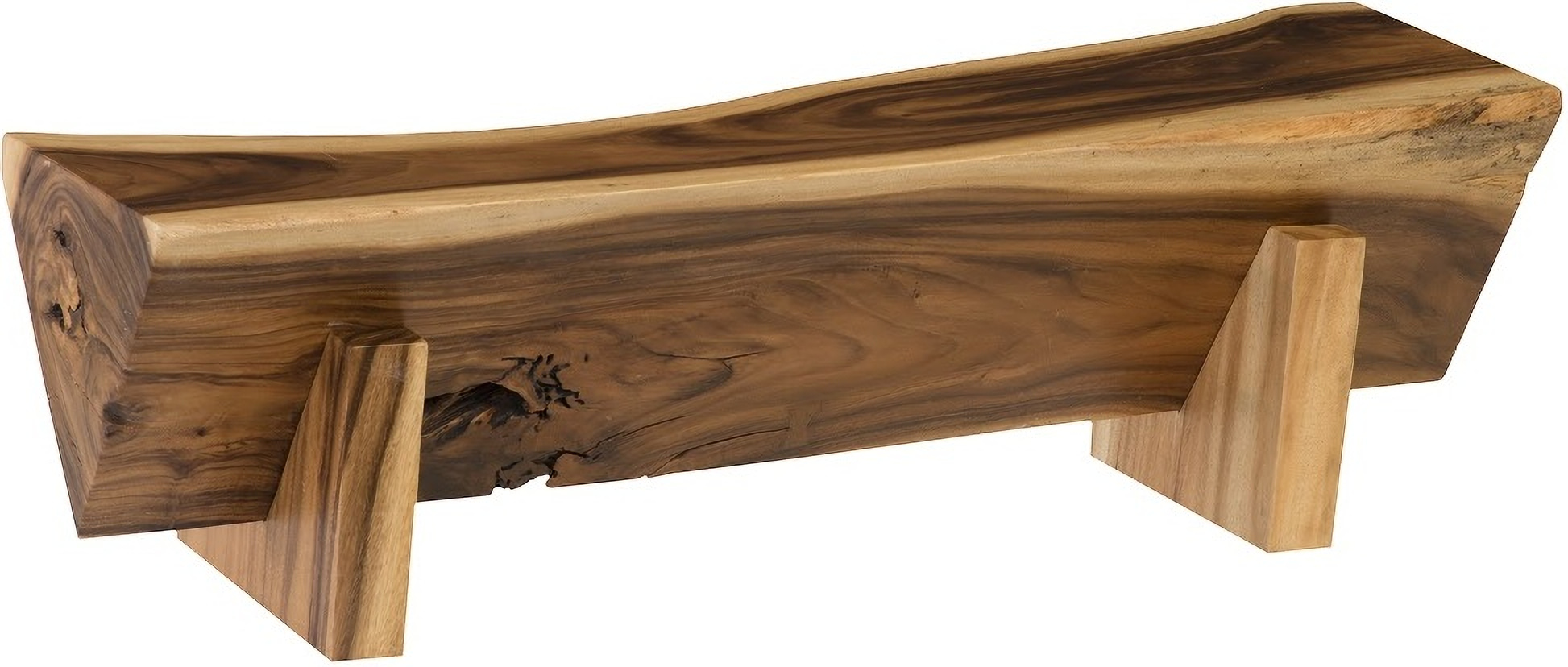 Chamcha Wood Triangle Bench In Brown by Phillips Collection | 1StopBedrooms