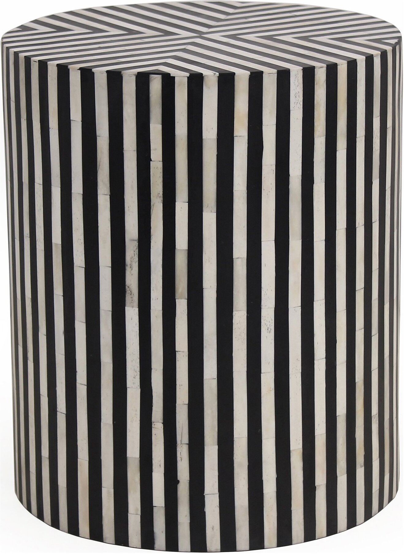 Chameau Black and White Side Table