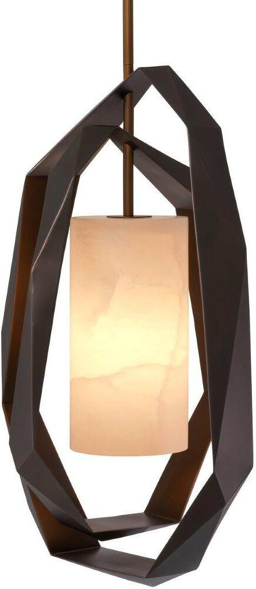 Chandelier Santos Double Gunmetal Fin Inc Alabaster Ul by