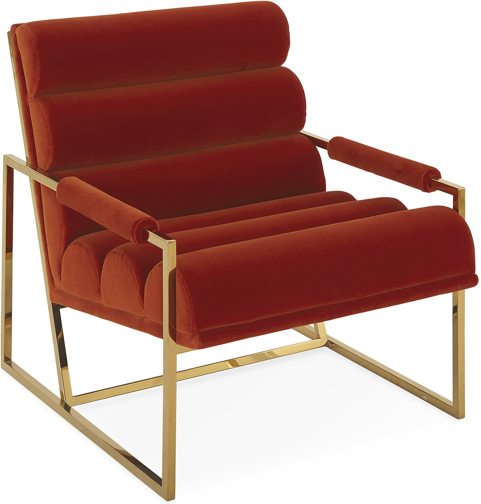 Channeled Goldfinger Lounge Chair In Varese Persimmon by Jonathan Adler ...