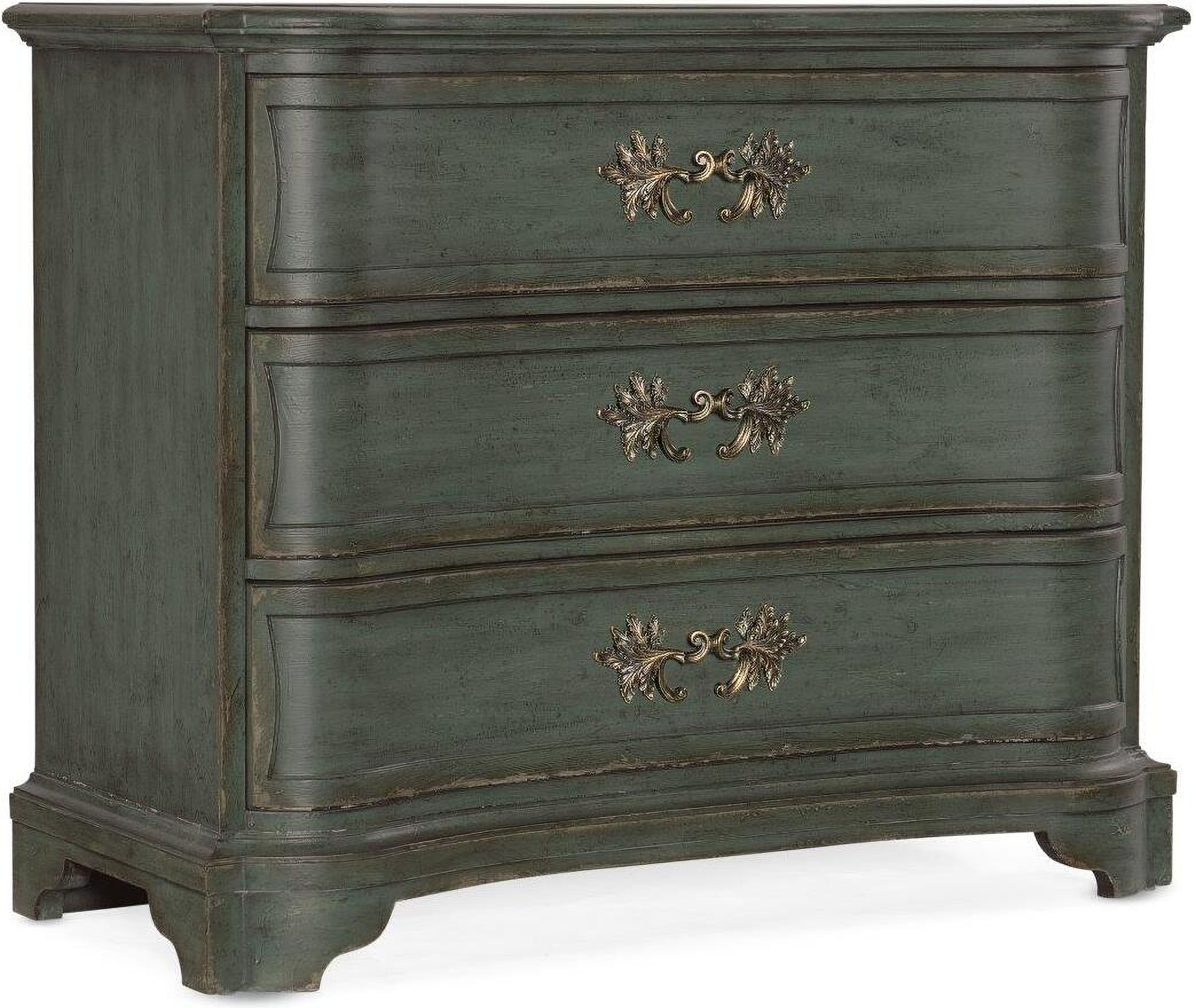 Charleston Three Drawer Accent Chest In Dark Green