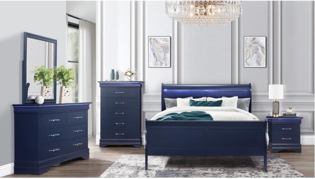 Charlie Bedroom Set In Blue by Global Furniture USA | 1StopBedrooms