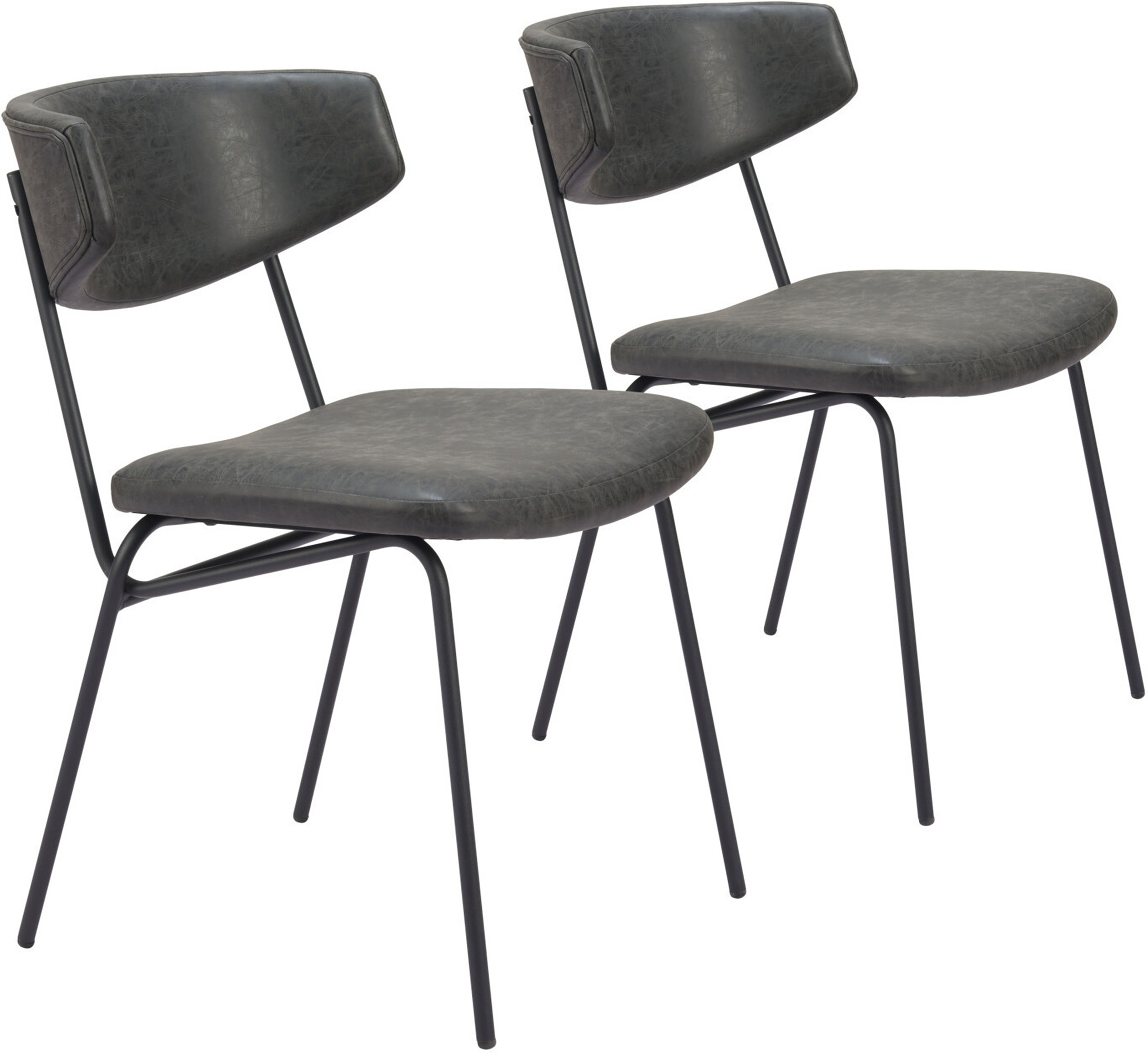 Charon Dining Chair Set Of 2 In Vintage Black By Zuo Modern 1StopBedrooms Charon dining chair set of 2 in vintage black by zuo modern 1stopbedrooms