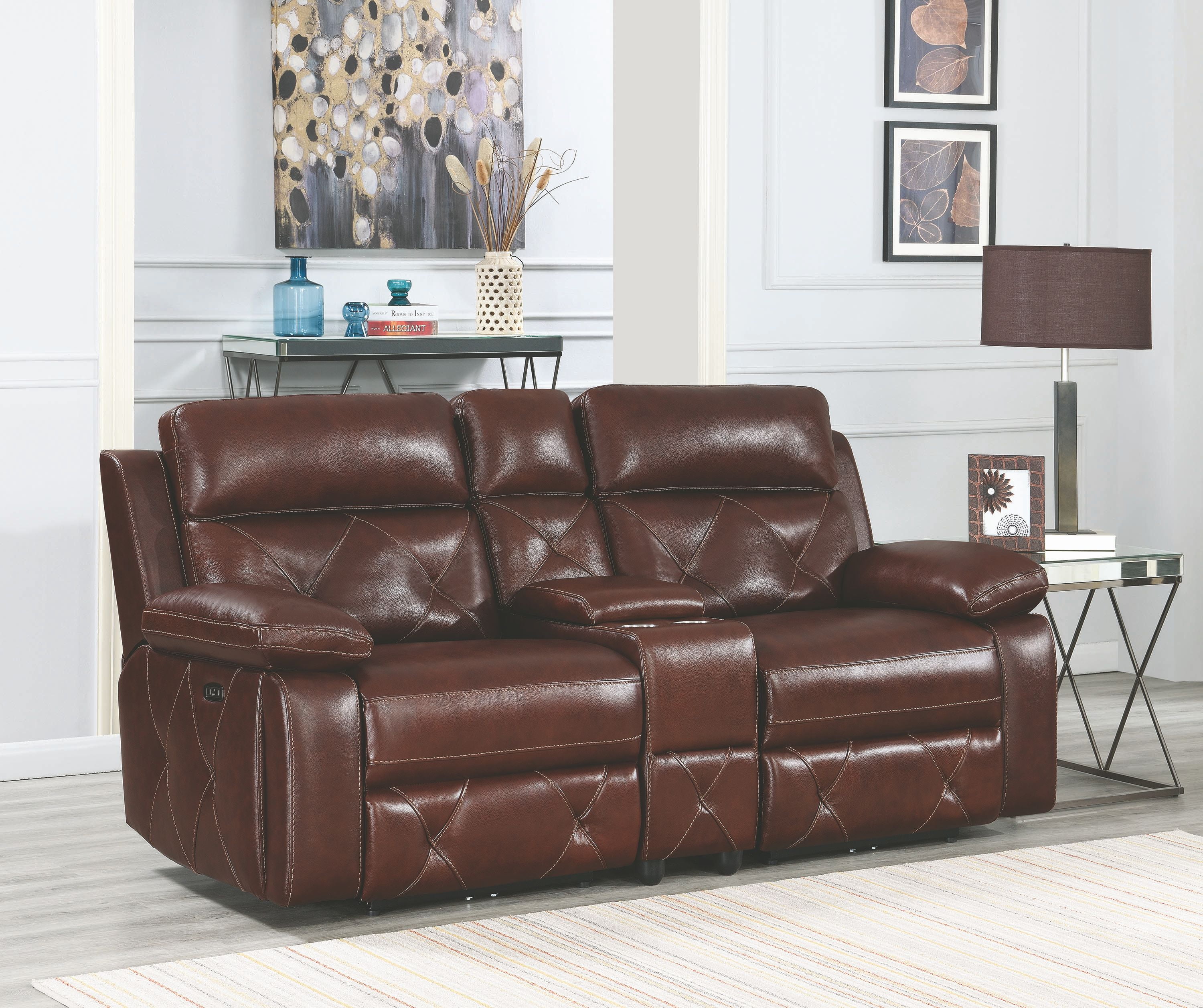 Chester Chocolate Power Reclining Loveseat With Power Headrest 1stopbedrooms