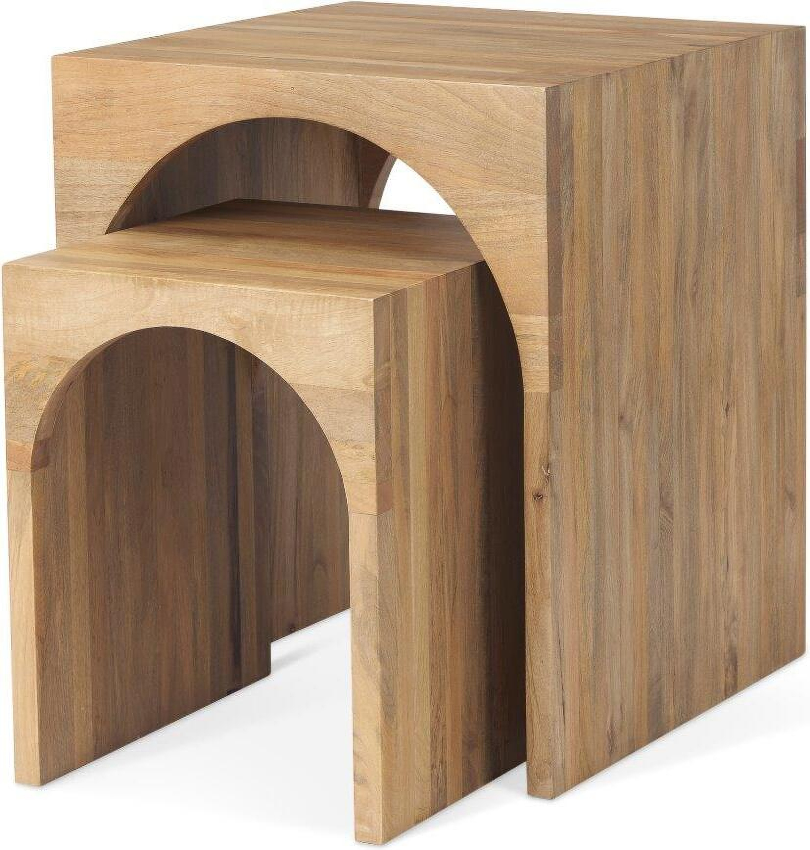 Chloe Cottage Wood Nesting Accent Tables Set of 2 by Mercana ...