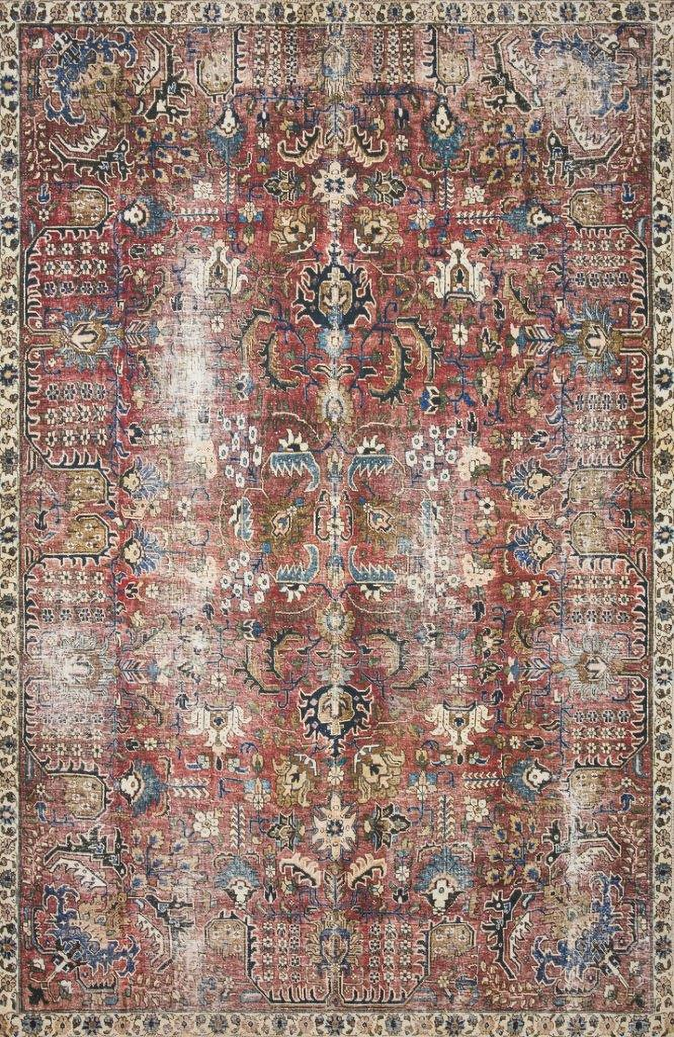 Chris Loves Julia x Loloi Jules Merlot and Multi 2'6" x 7'6" Runner
