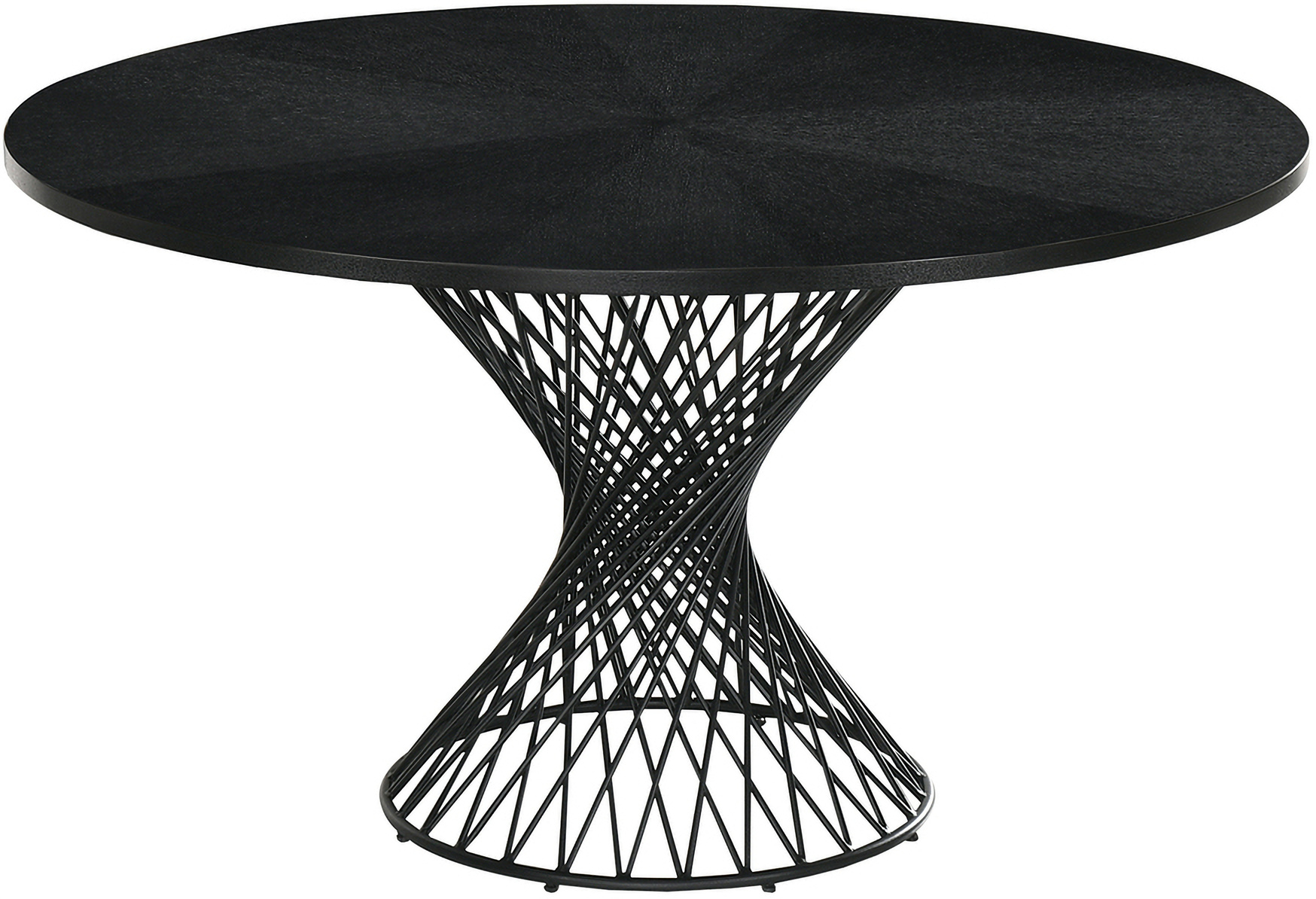 Cirque 54 Inch Round Black Wood and Metal Pedestal Dining Table by ...