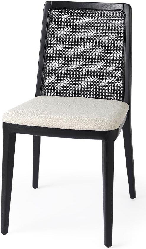 Black wood discount and cane chair