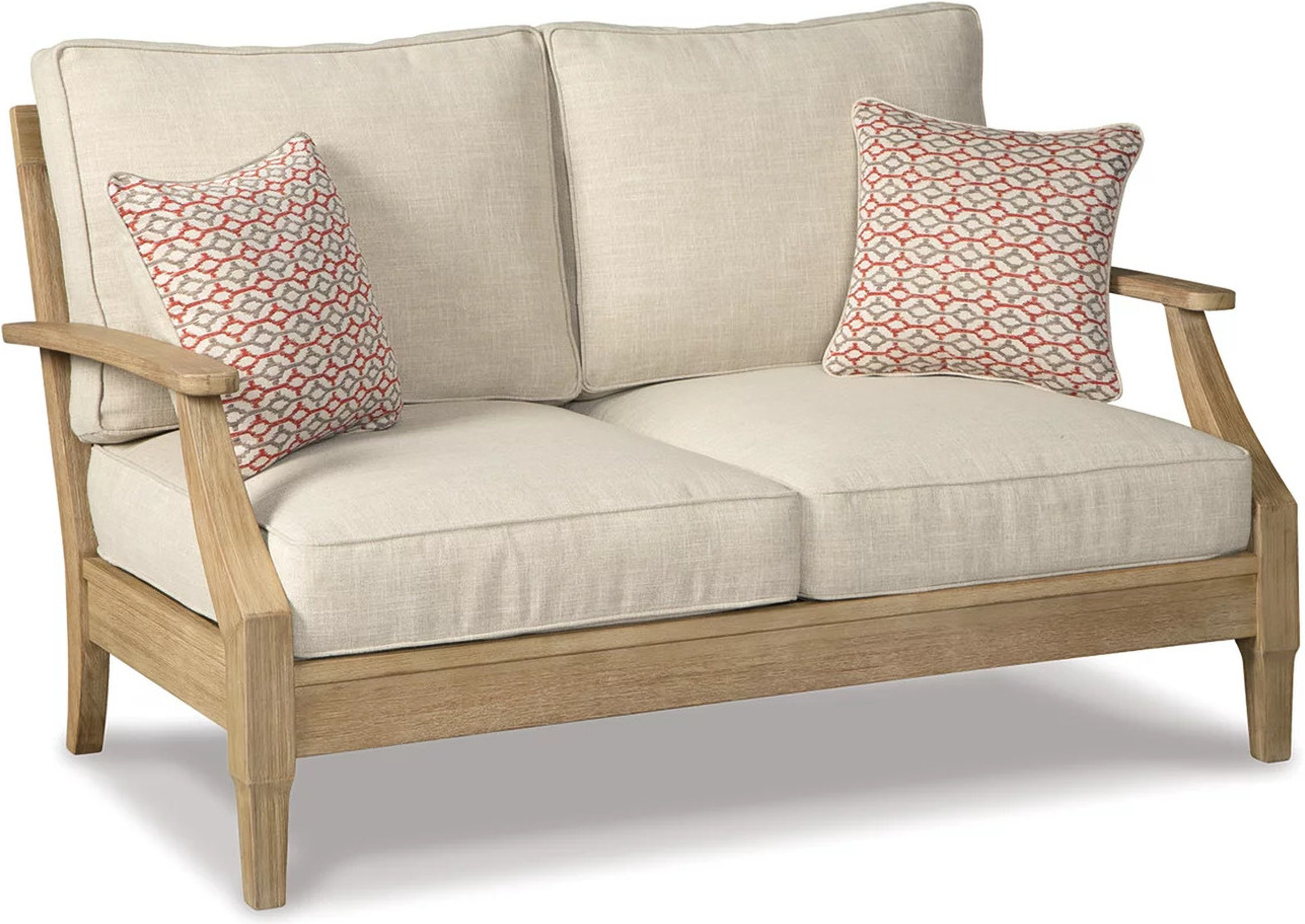 Clare View Beige Outdoor Loveseat with Cushion