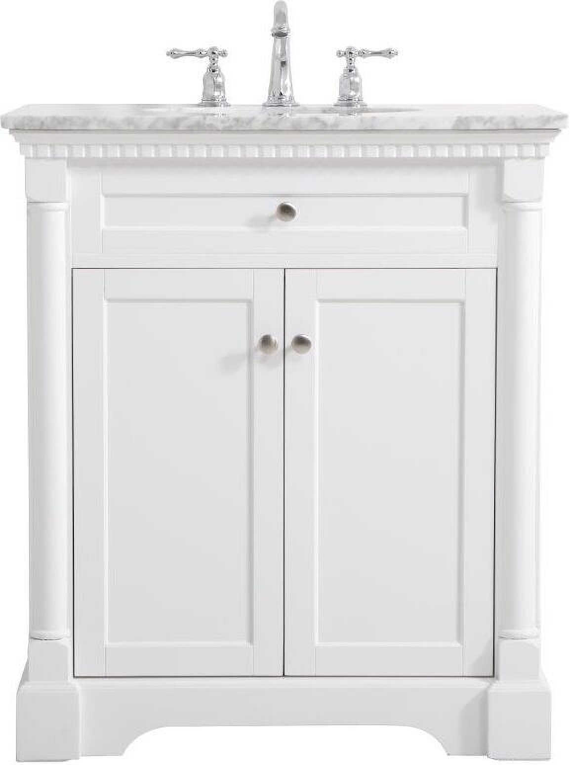 Clarence 30 Inch Single Bathroom Vanity In White by Elegant Lighting ...