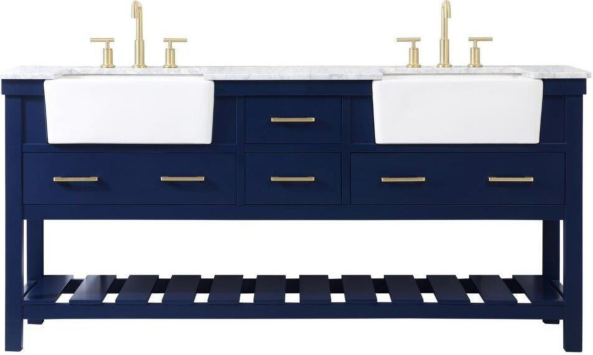 Clement 72 Inch Double Bathroom Vanity In Blue by Elegant Lighting ...