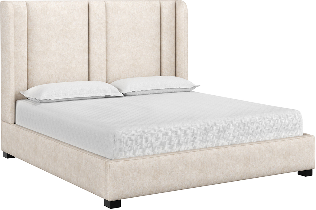Danbury White Boucle Queen Upholstered Storage Panel Bed