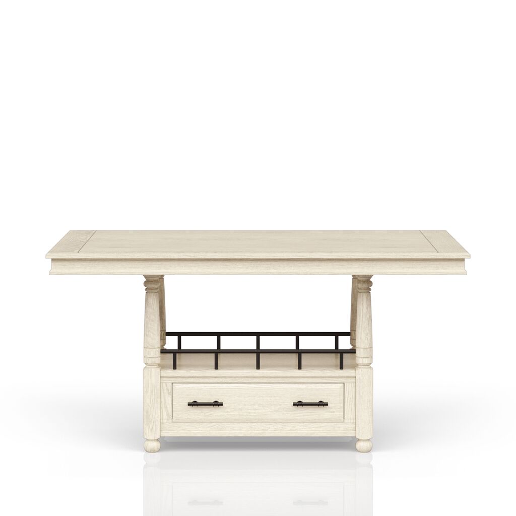 Clover Ridge Counter Table In Whitewash by Bernell | 1StopBedrooms