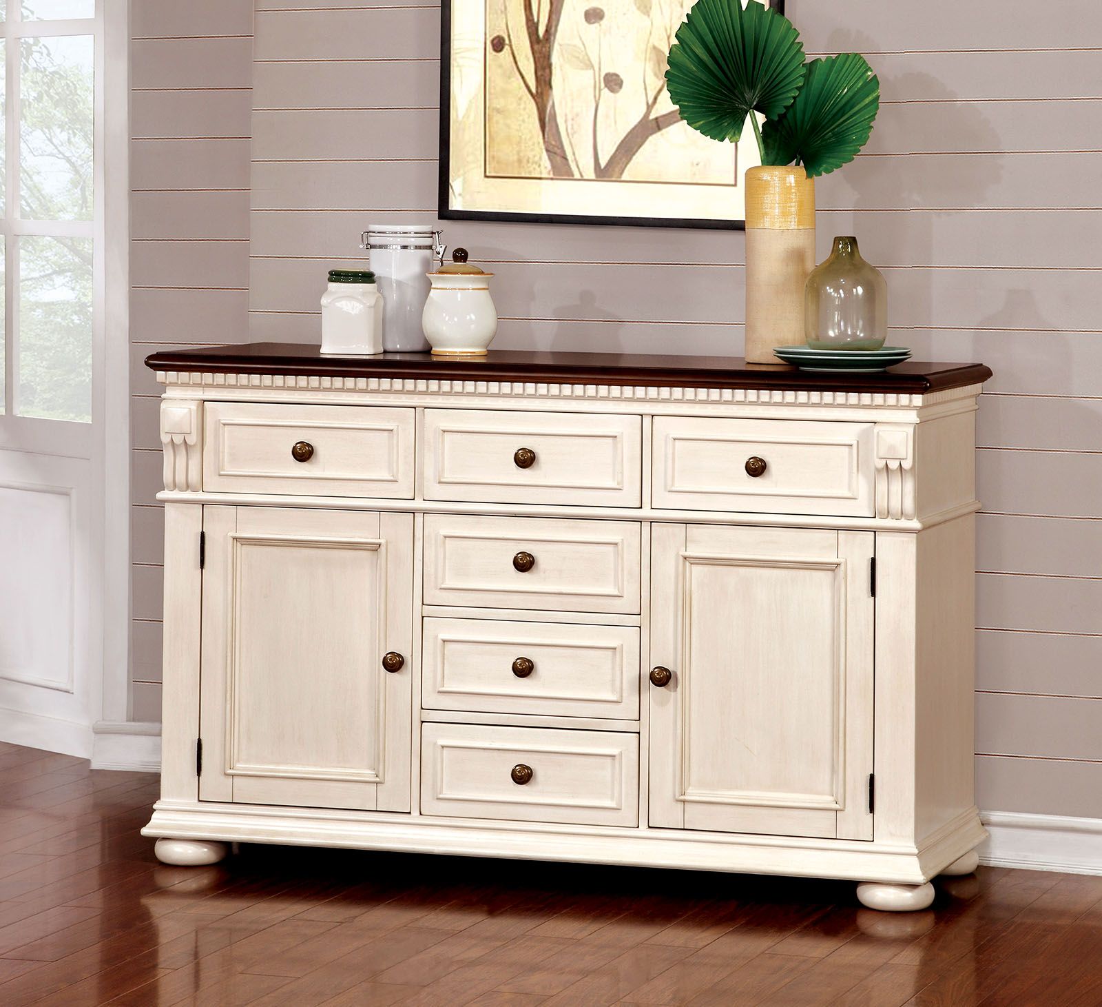 Sabrina Cherry and White Server by Furniture of America