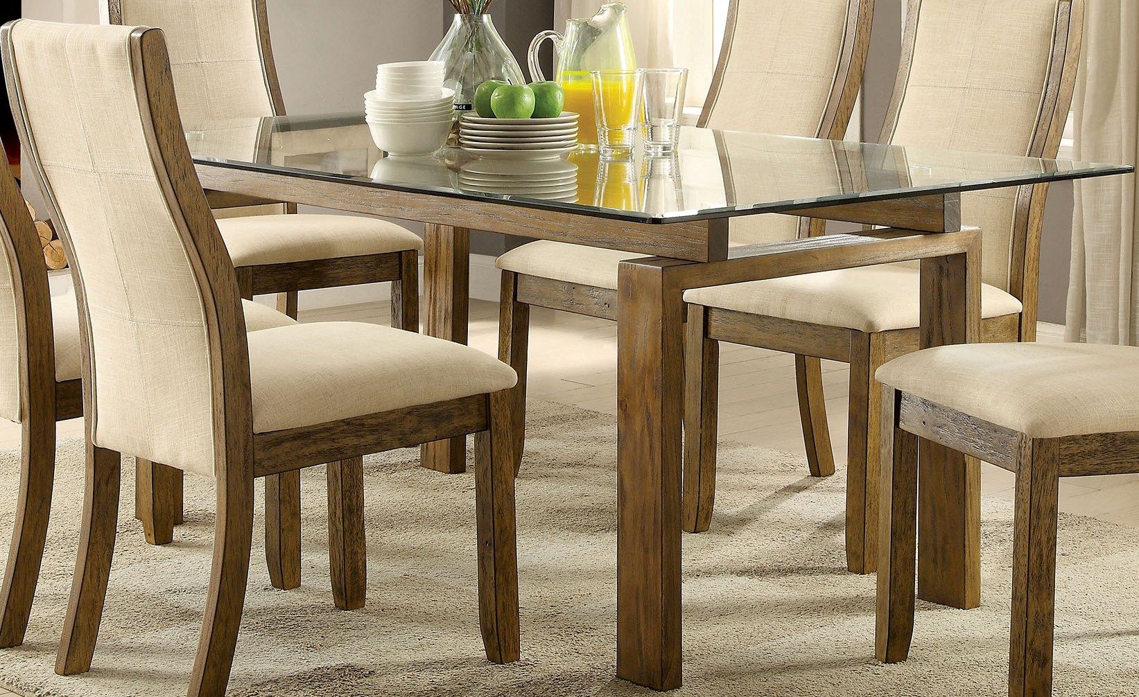 Glass Top Dining Table Sets - Clear Glass Top & Metal Base Modern 5Pc Round Top Dining Set : I don't have a separate eating areas so this will be my one and only table.