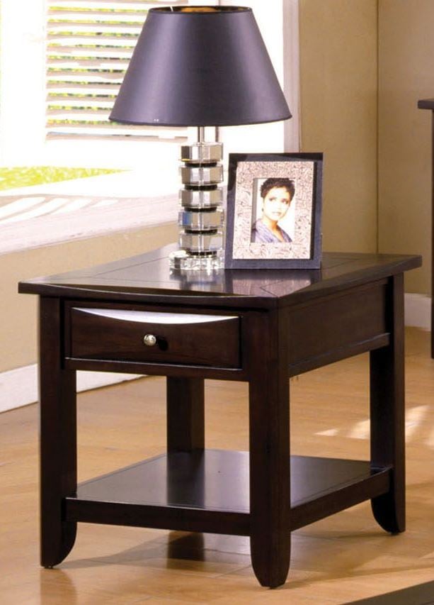 Baldwin Espresso End Table 1stopbedrooms, Espresso End Tables With Storage