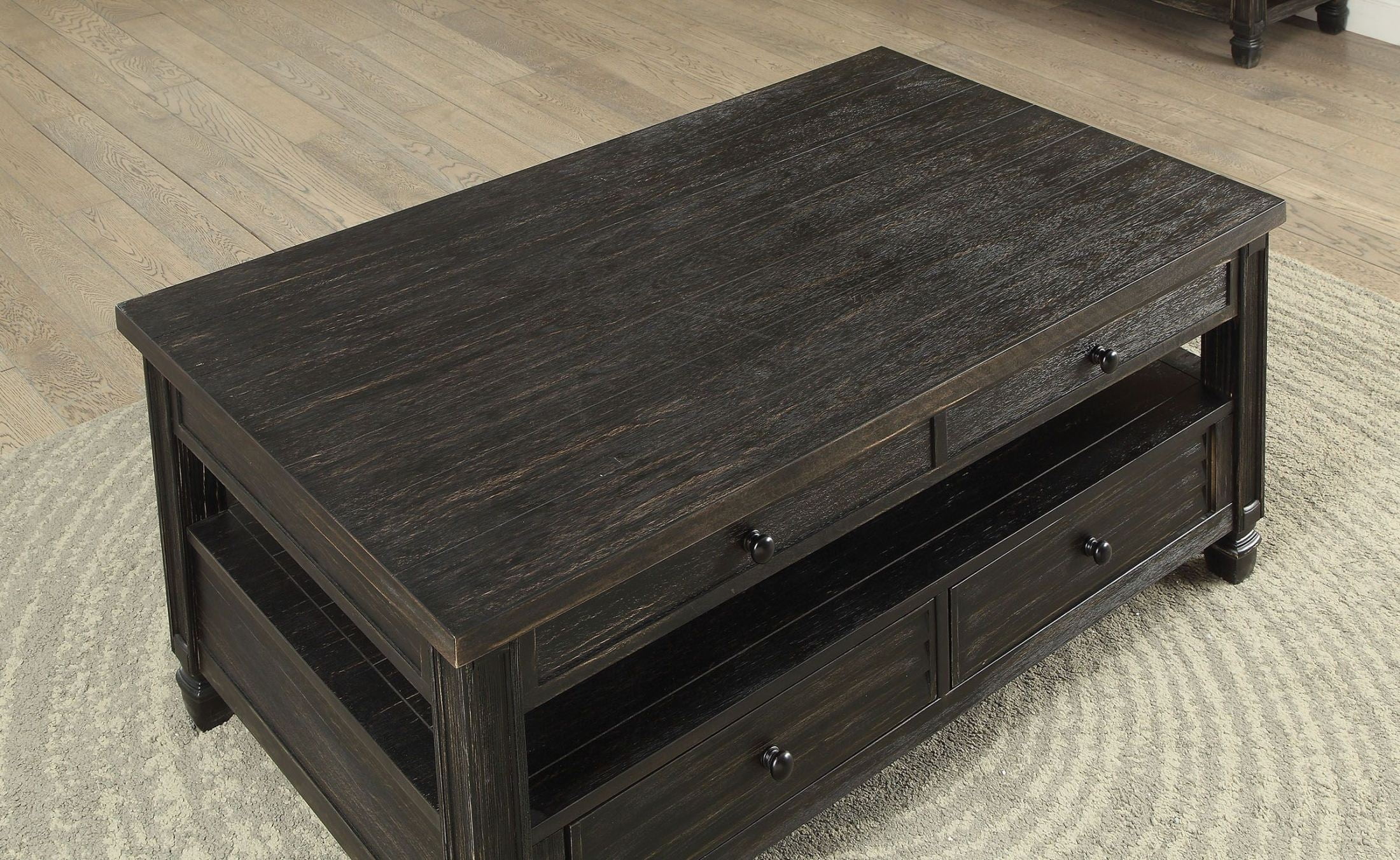 Suzette Antique Black Coffee Table by Furniture of America 1StopBedrooms