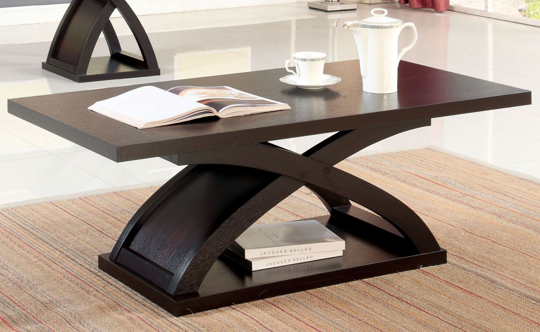 espresso rectangular coffee table