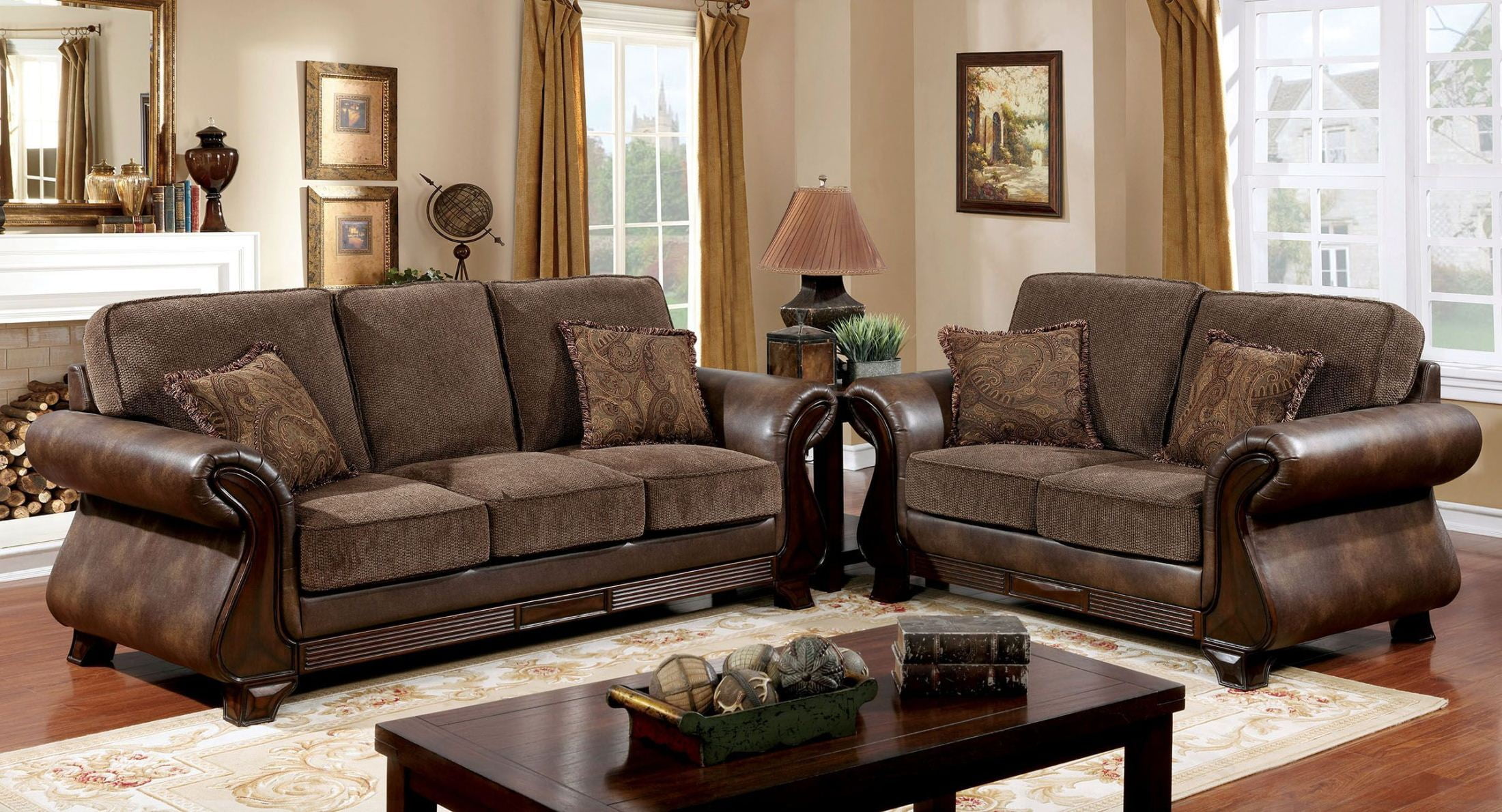 Furniture of America Thomasina Brown Living Room Set Thomasina Collection 8 Reviews