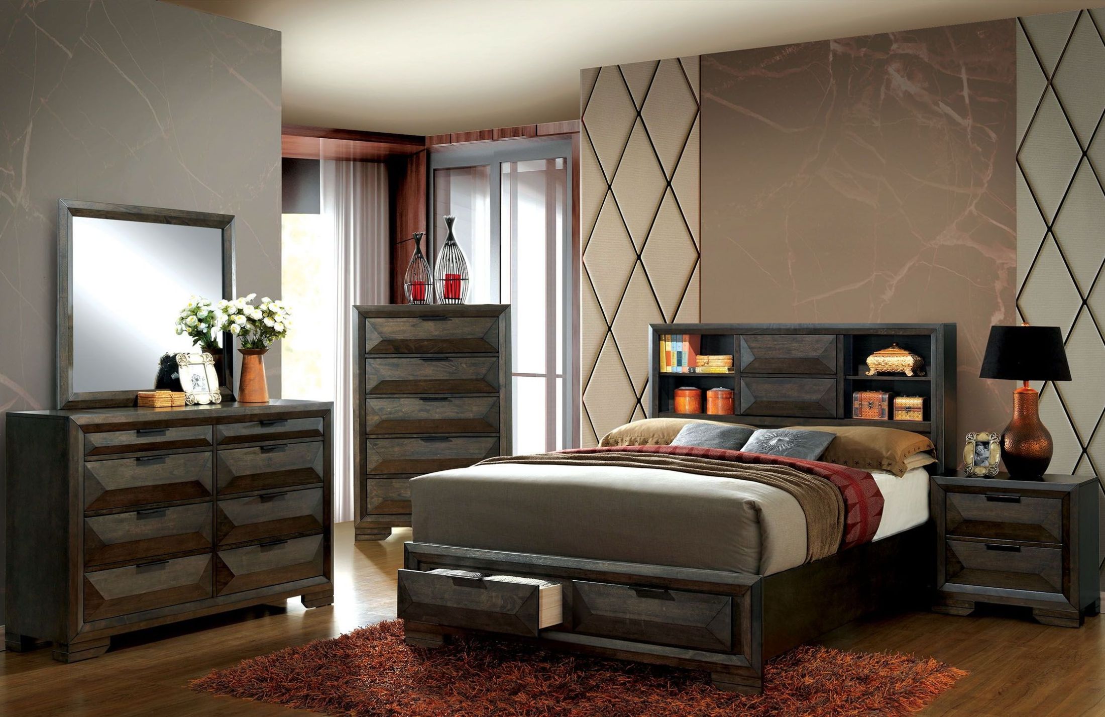 Furniture of America Nikomedes Espresso Platform Storage ...