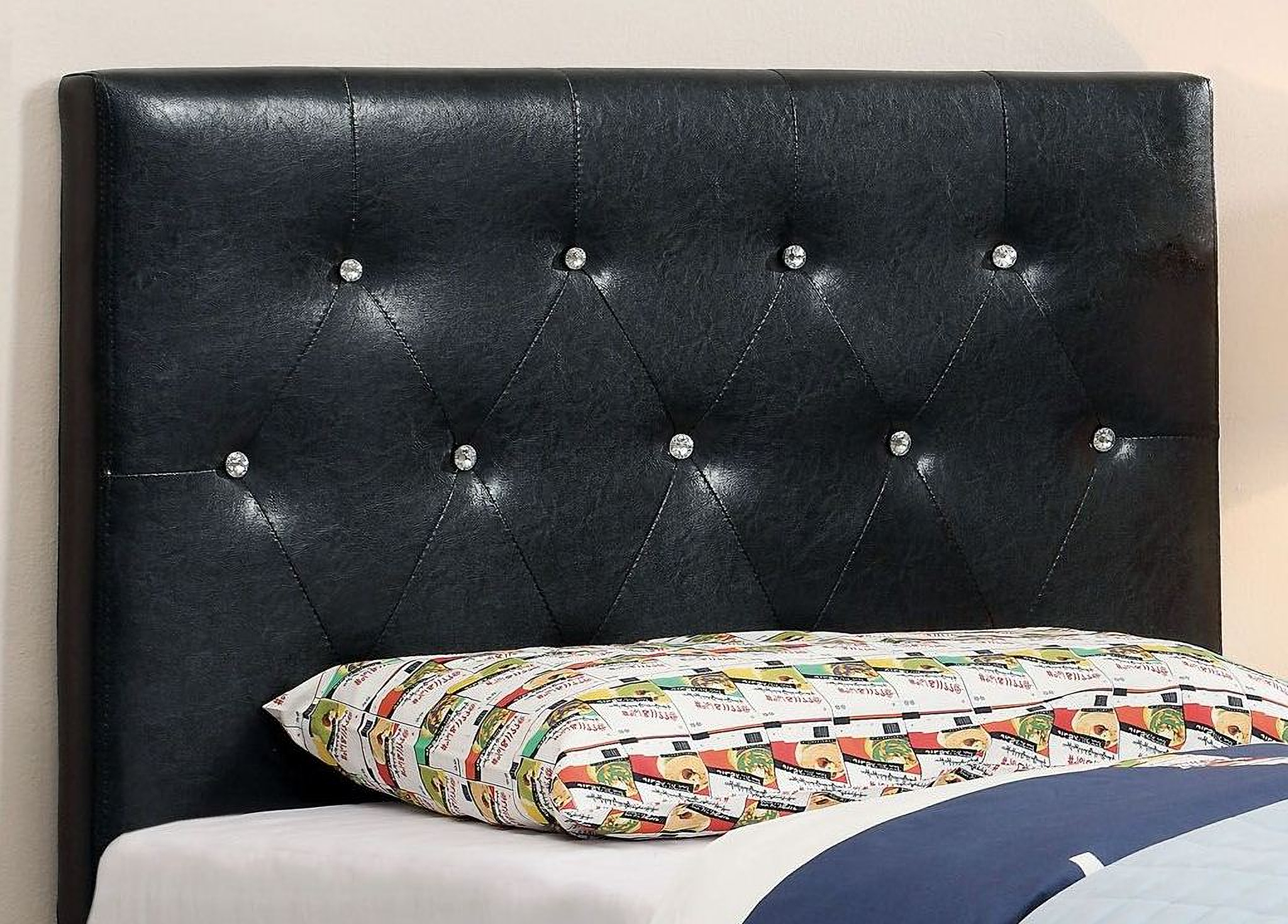 Velen II Black Twin Size Headboard by Furniture of America 1StopBedrooms