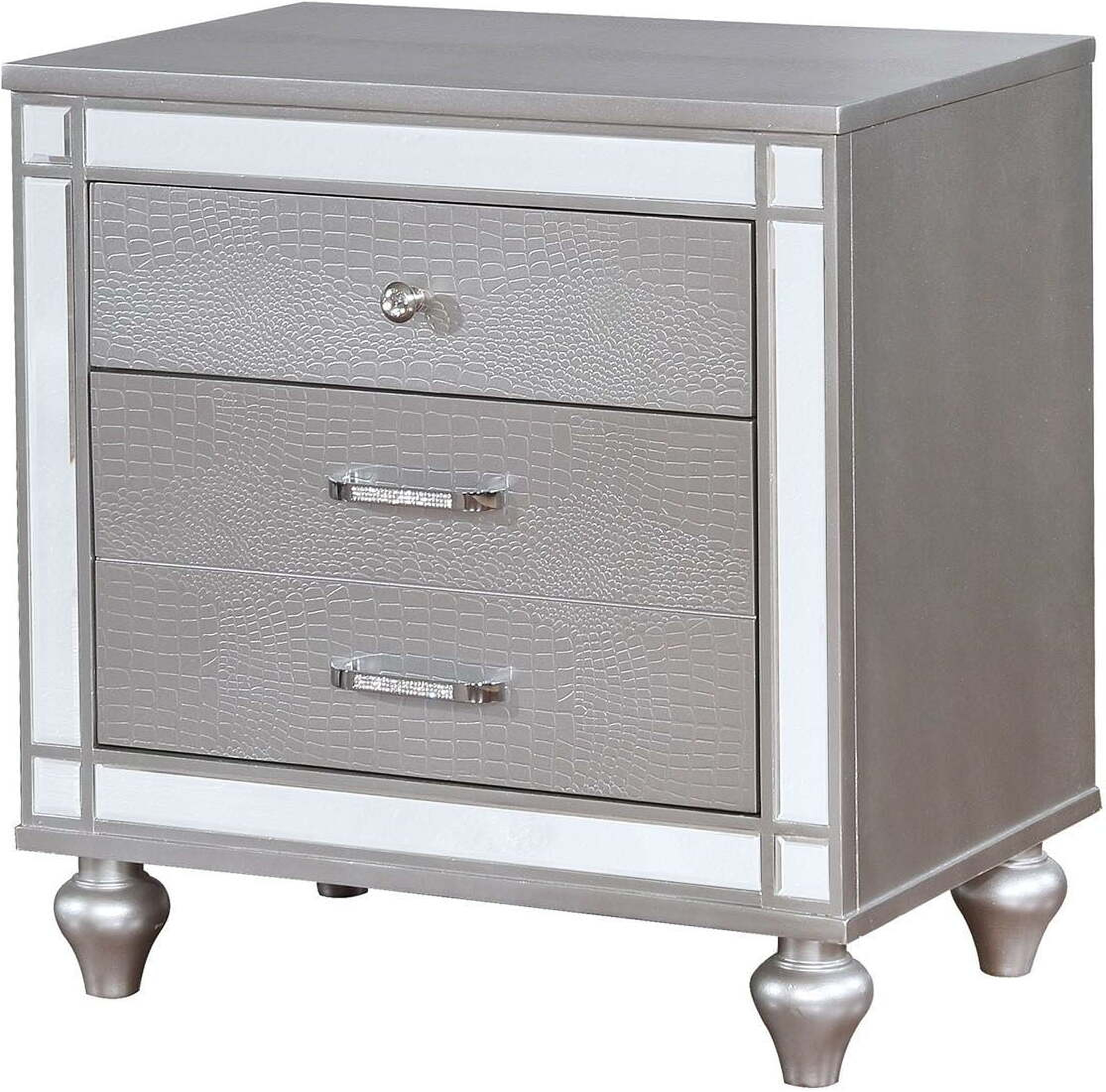 Brachium Silver Nightstand by Furniture of America | 1StopBedrooms