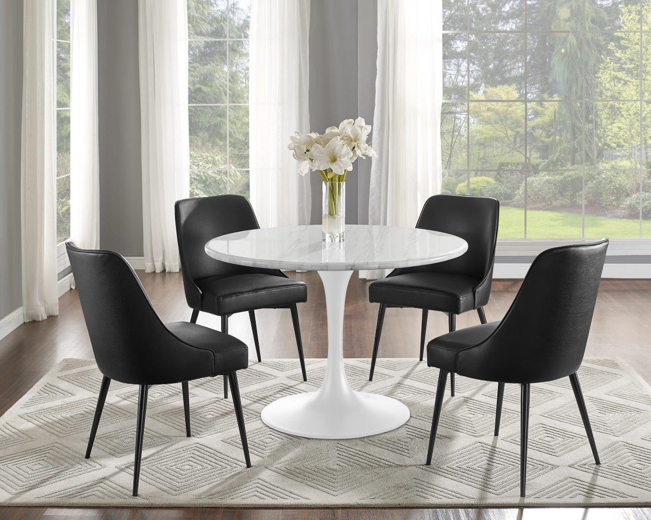 White vinyl discount dining room chairs