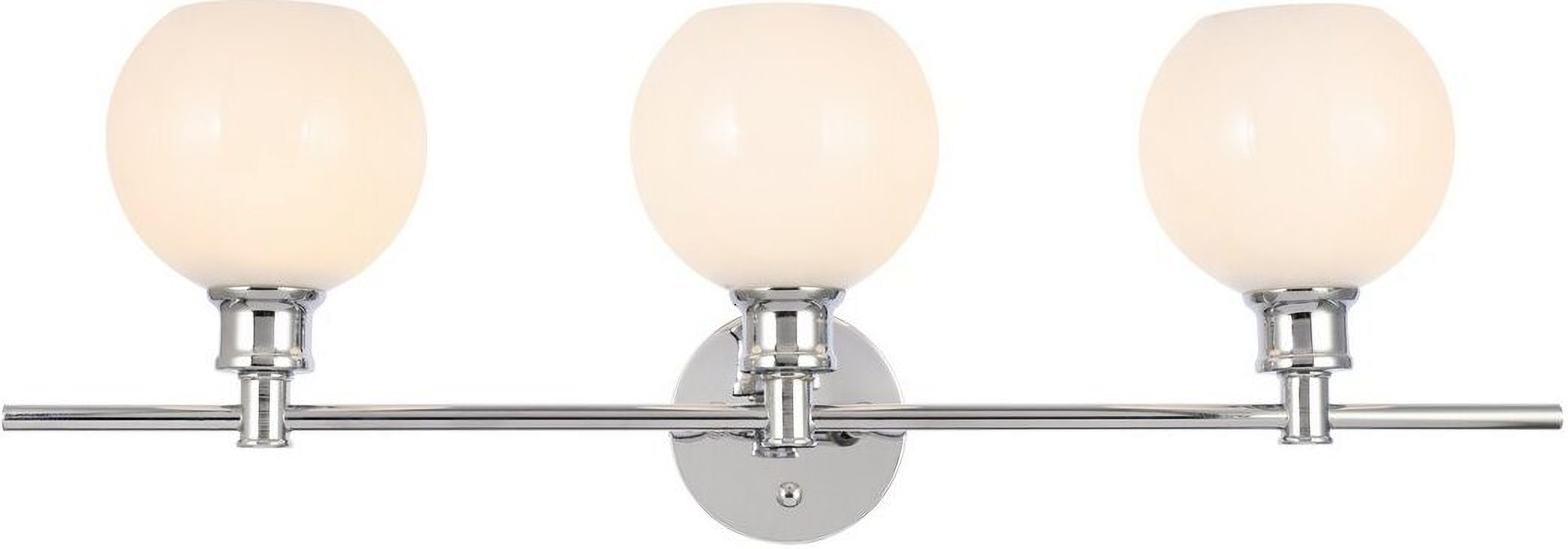 Collier 3 Light Chrome And Frosted White Glass Wall Sconce by
