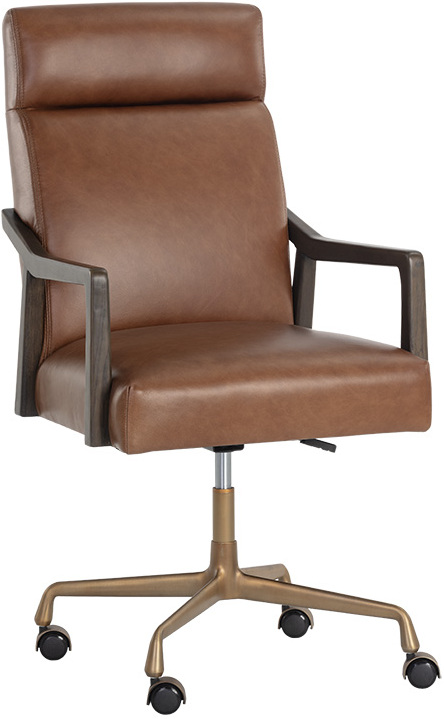 tobacco leather office chair