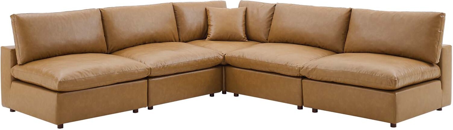 Down filled deals leather sectional