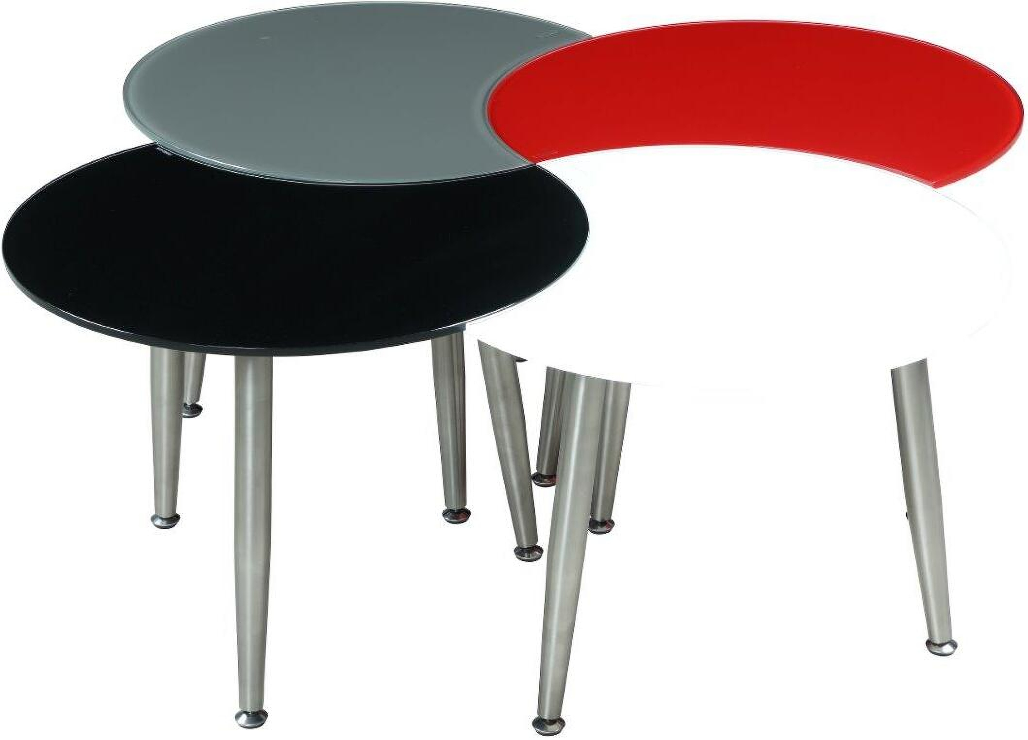 Contemporary MultiColor Four Table Cocktail Set by Chintaly Imports
