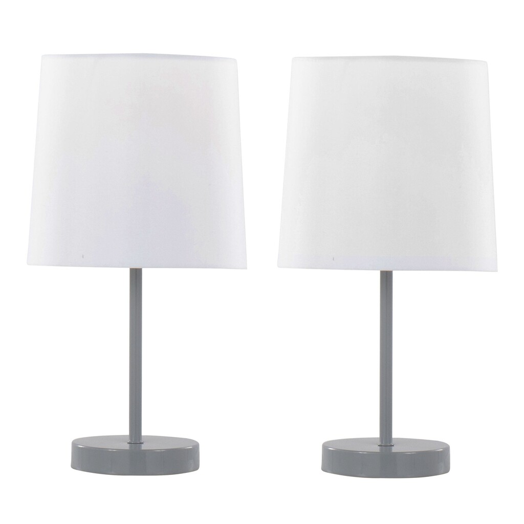 Cooper 16 Inch Metal Accent Lamp Set of 2 In Grey and White by ... - Metallic Accent Lamp