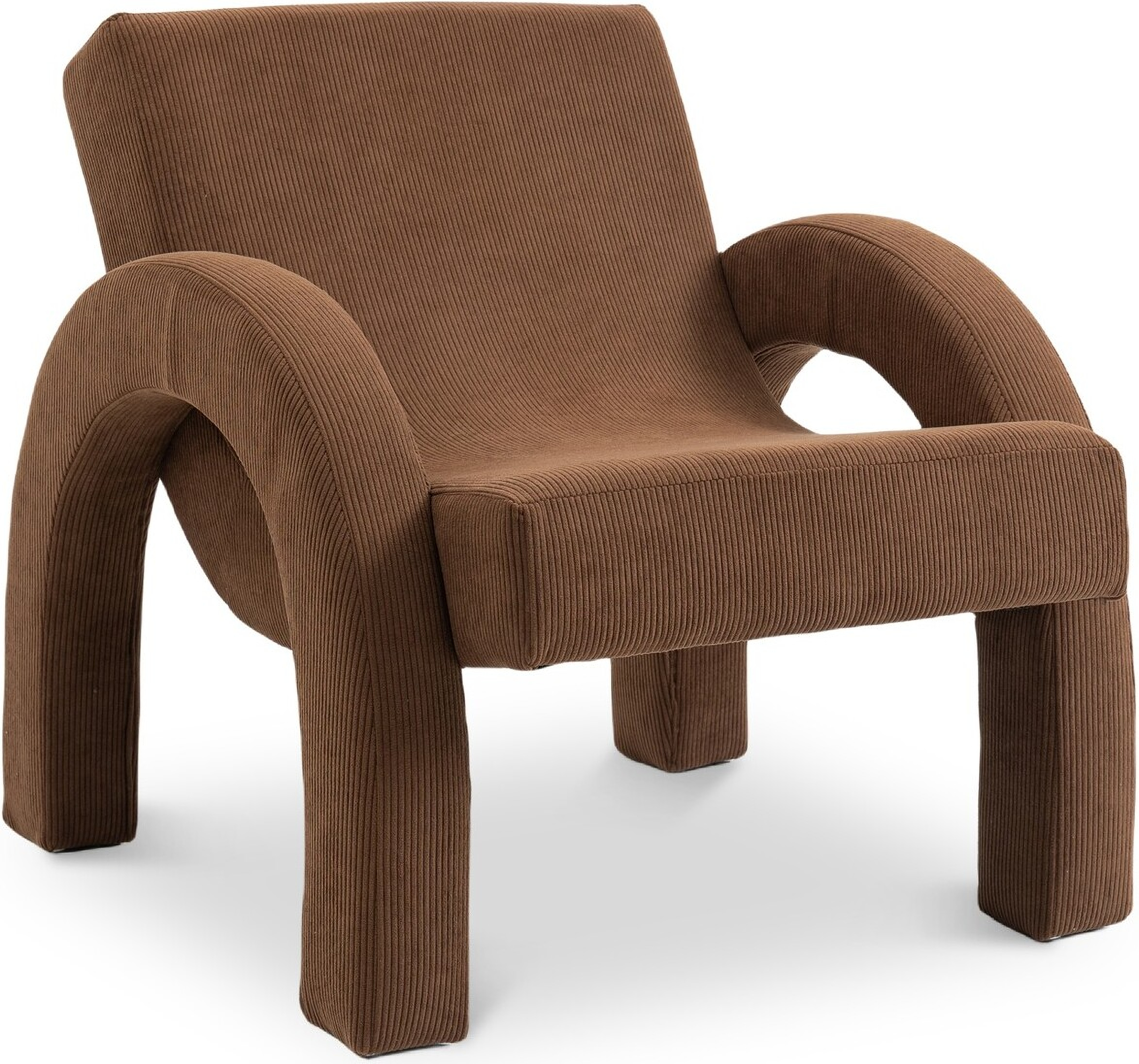 Corduroy Fabric Accent Chair In Brown by Meridian 1StopBedrooms