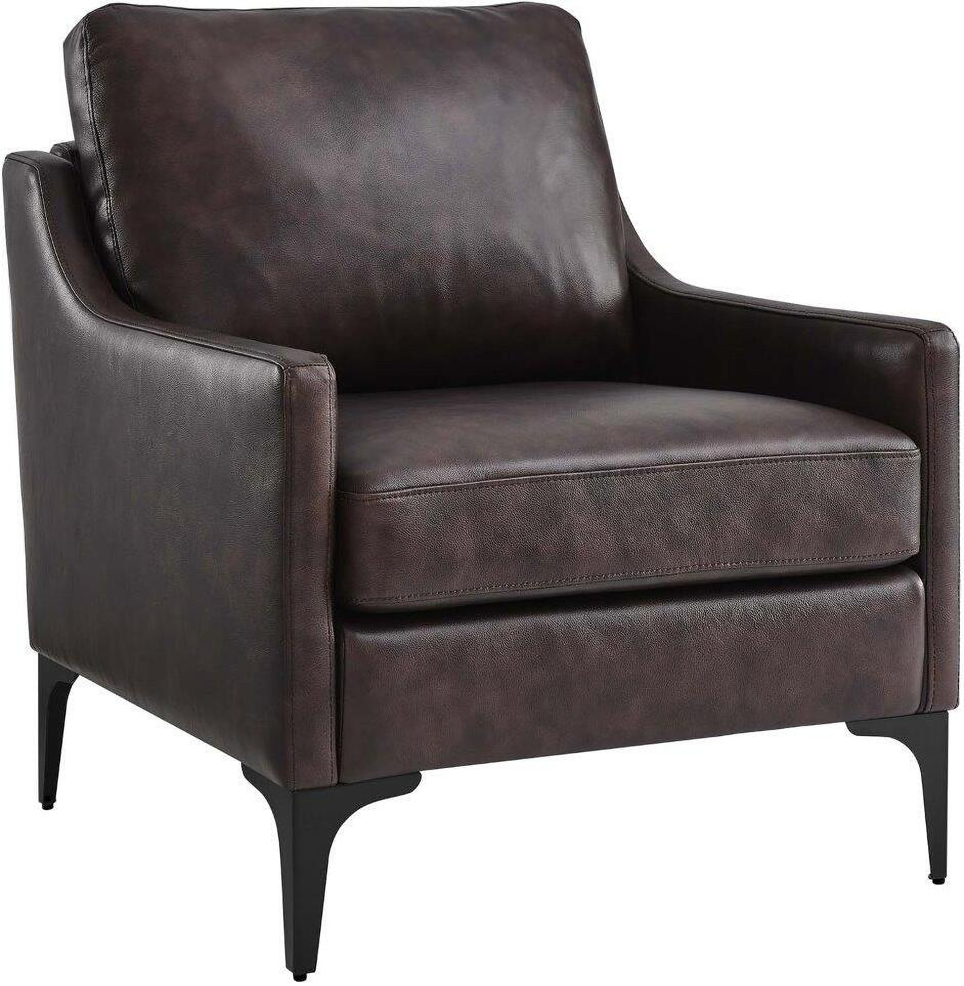 Corland Brown Leather Arm Chair by Modway 1StopBedrooms