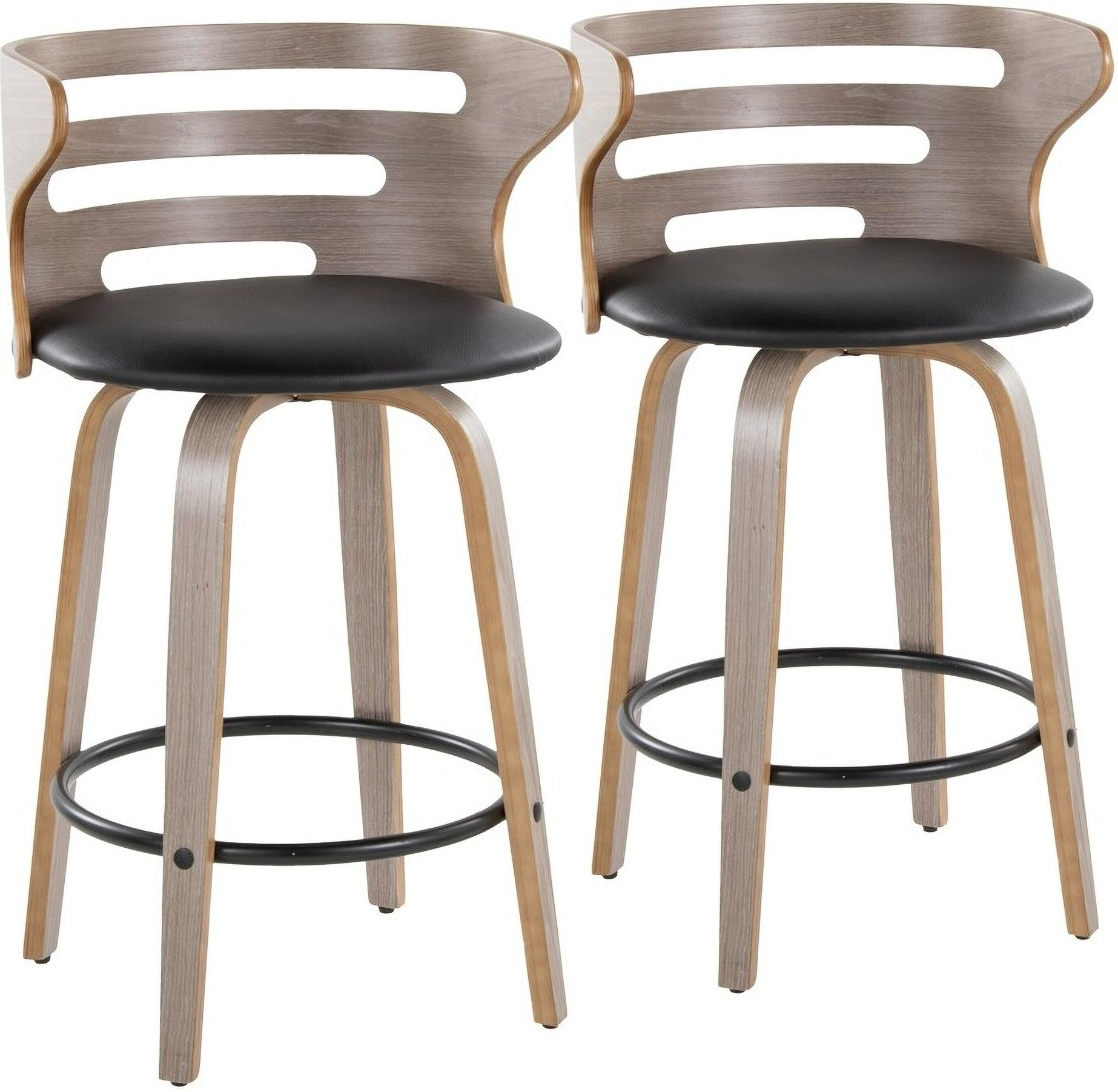 Cosini 26 Inch Fixed Height Counter Stool Set of 2 In Black by ...