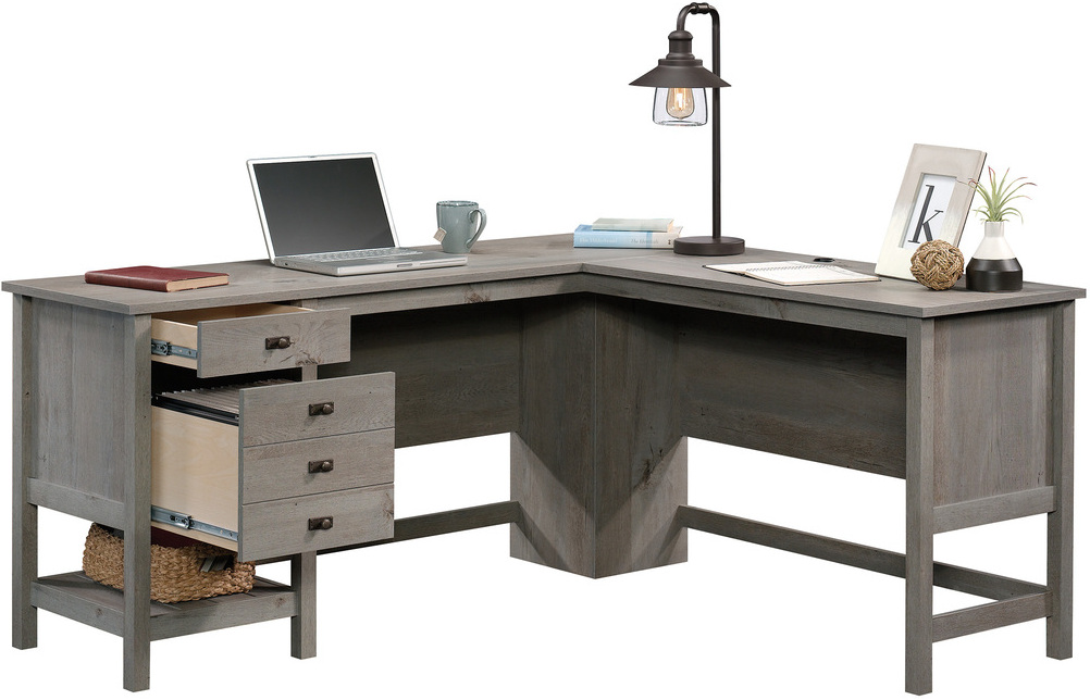 Sauder - Cottage Road L Desk - Raven Oak